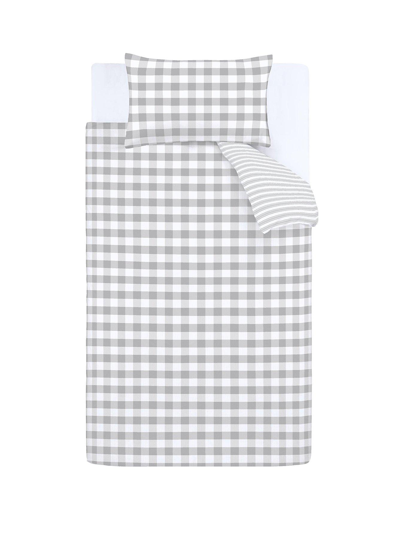 Image 2 of 6 of Bianca Grey Stripe 100% Cotton Duvet Set