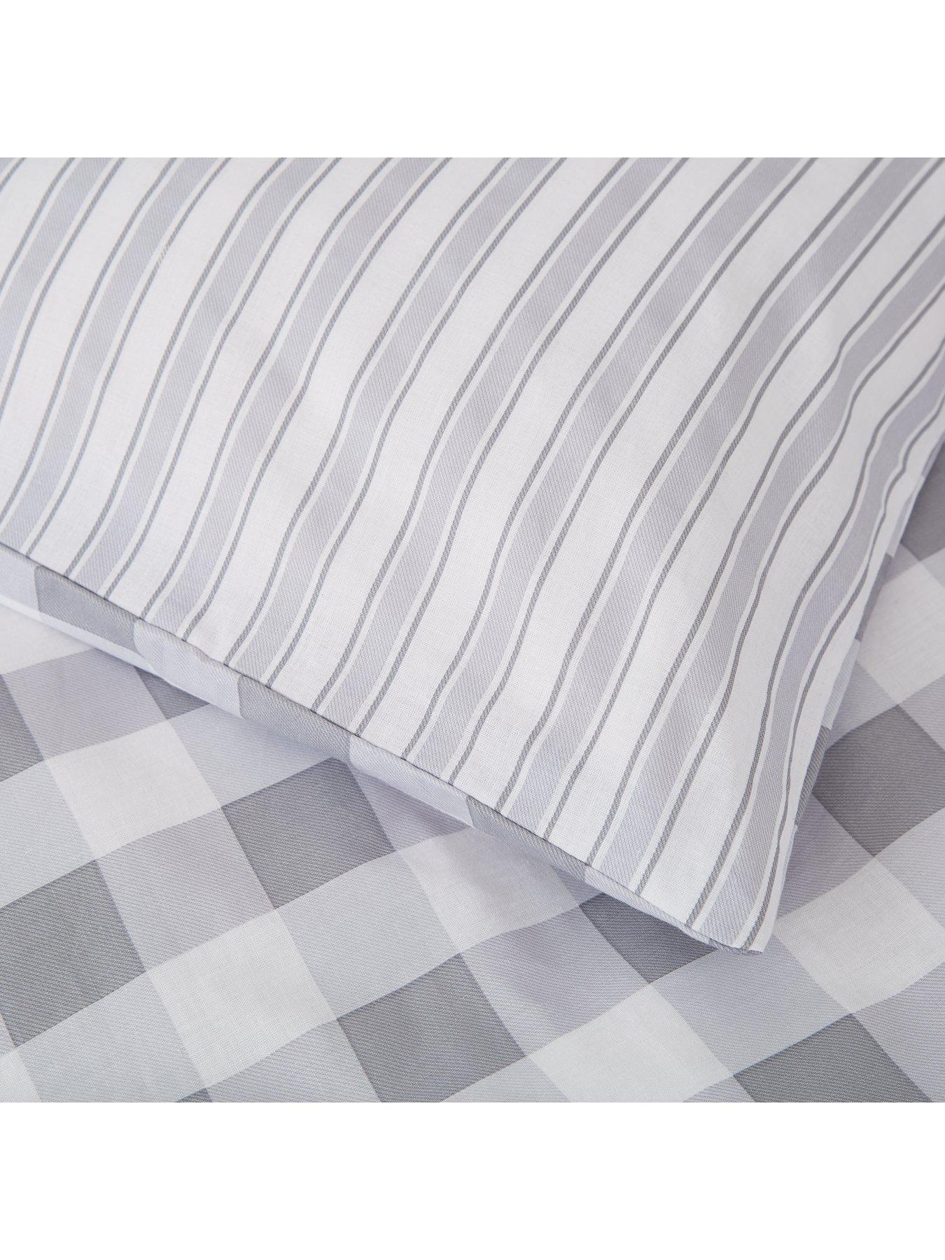 Image 5 of 6 of Bianca Grey Stripe 100% Cotton Duvet Set
