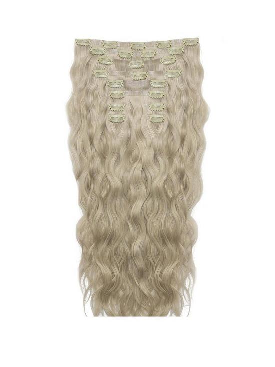 front image of beauty-works-18-beach-wave-double-hair-set-clip-in-extensions