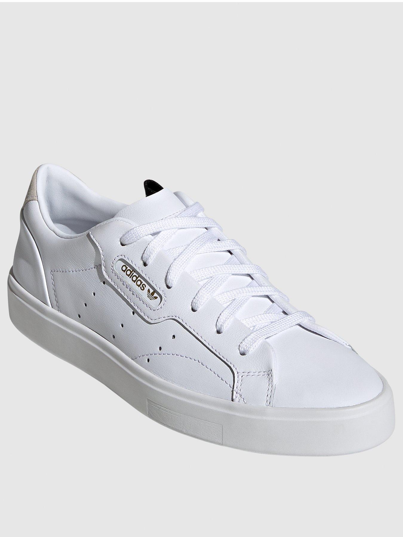 adidas originals white sleek trainers