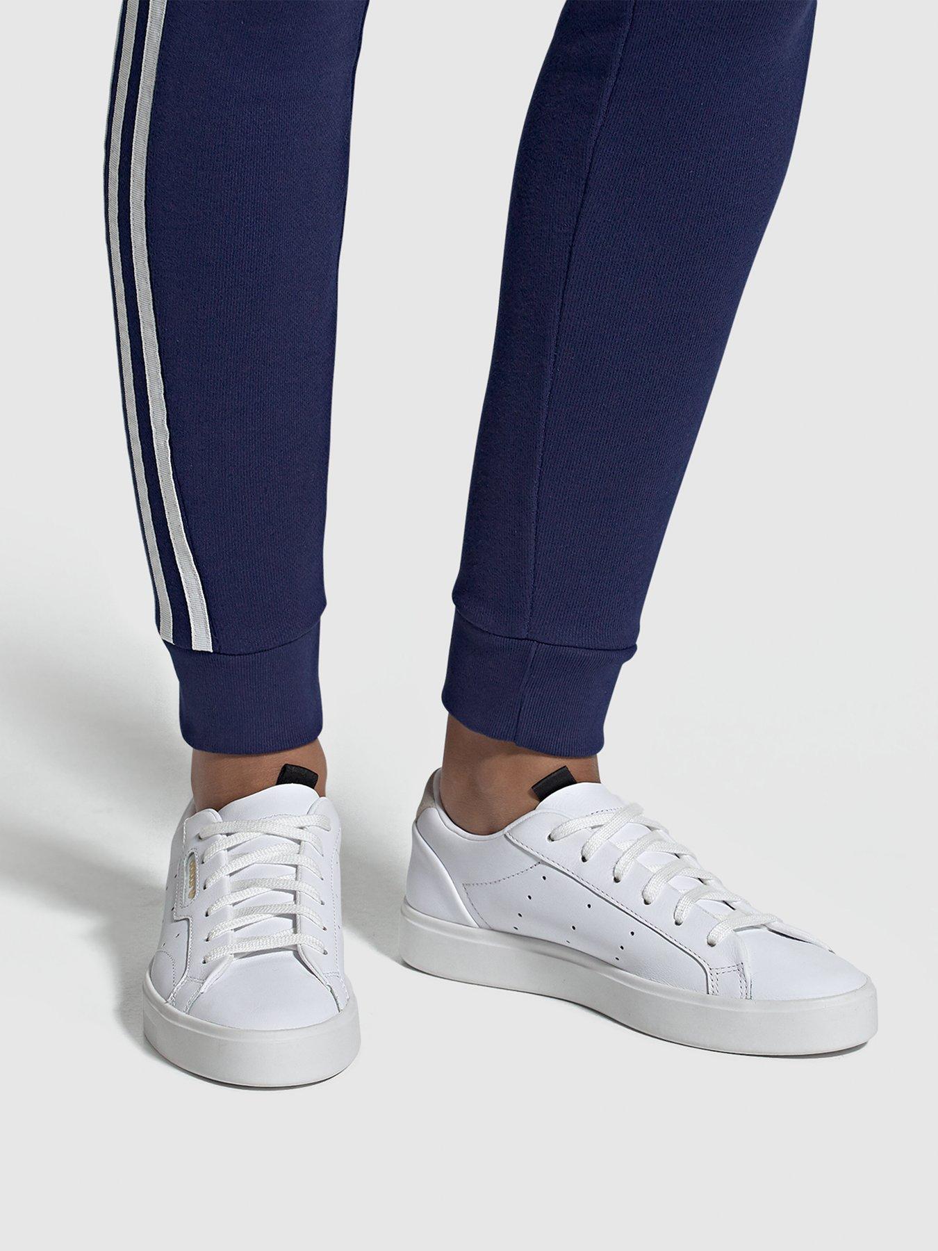 adidas originals white sleek trainers