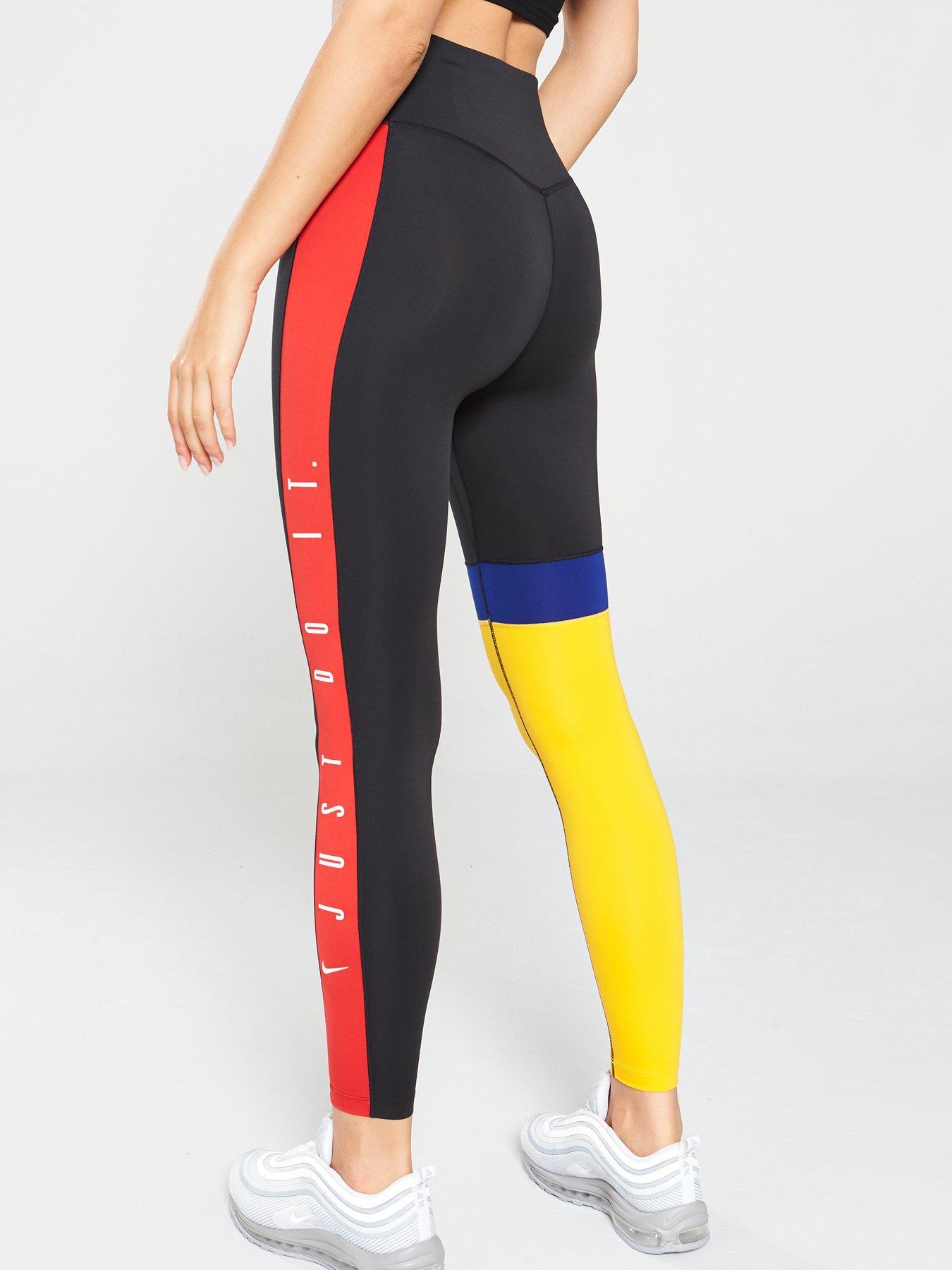 yellow and black nike leggings