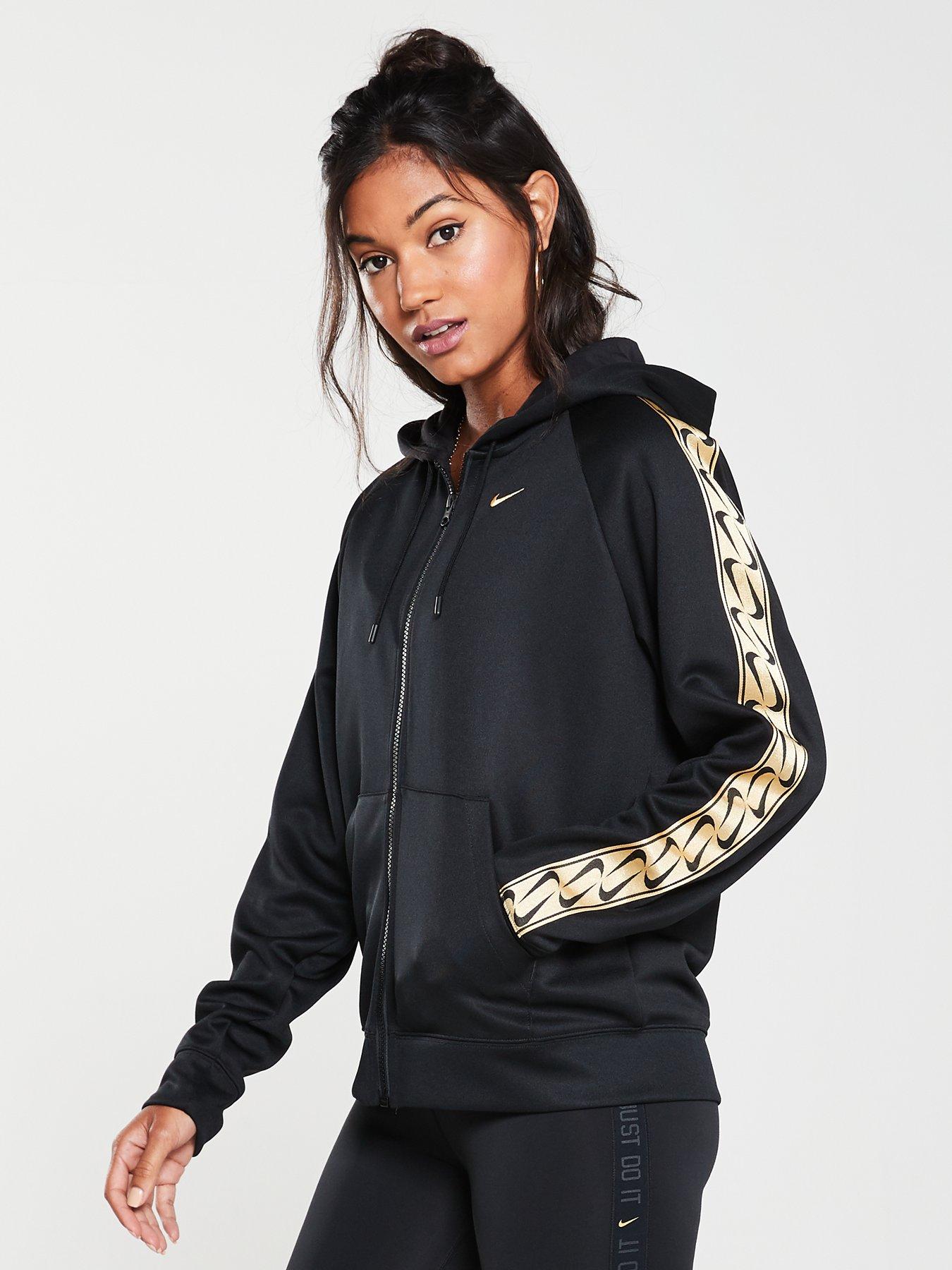 nike black and gold just do it hoodie