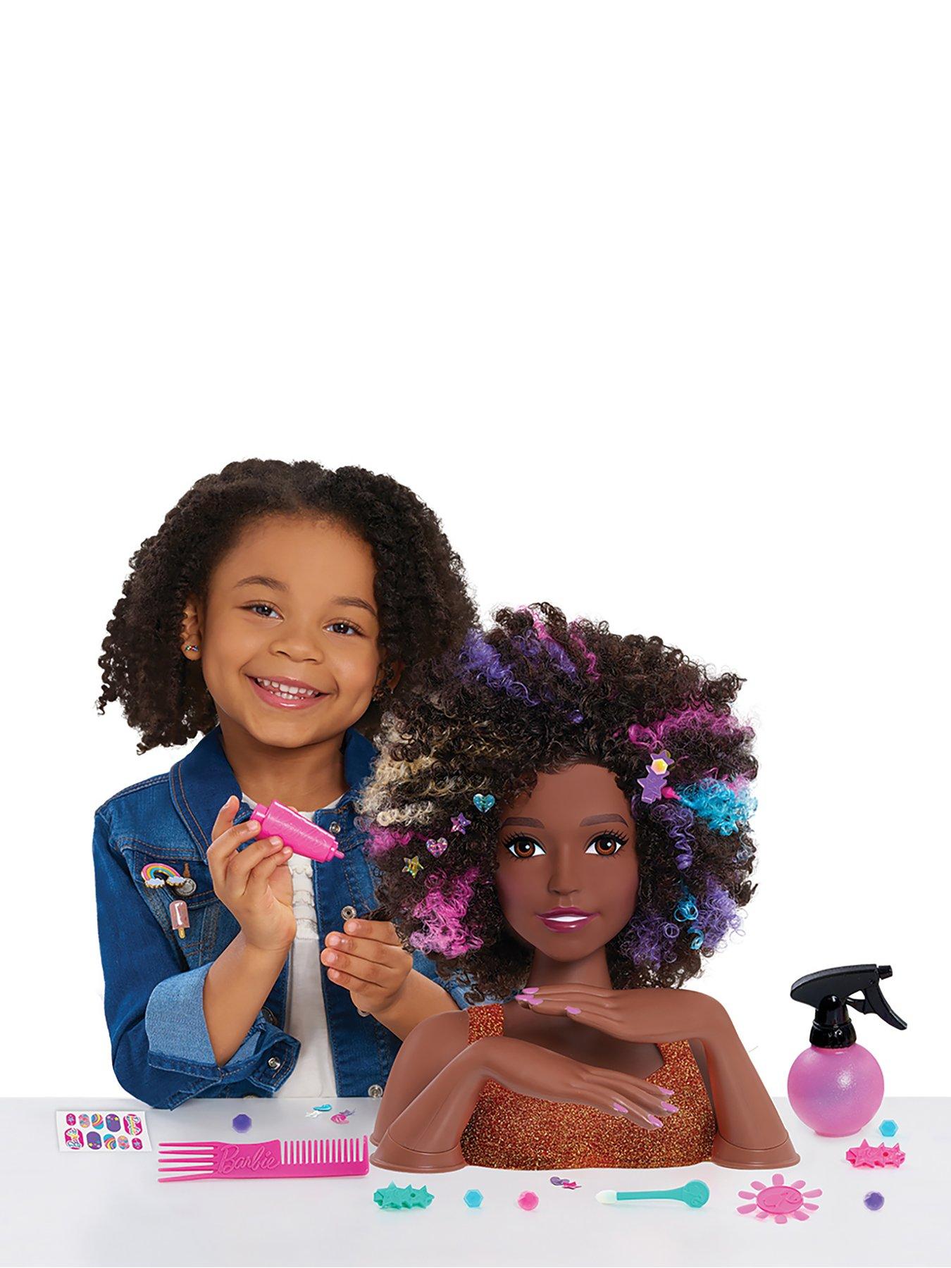 Barbie Sparkle Deluxe Styling Head Afro Hair Littlewoods Com