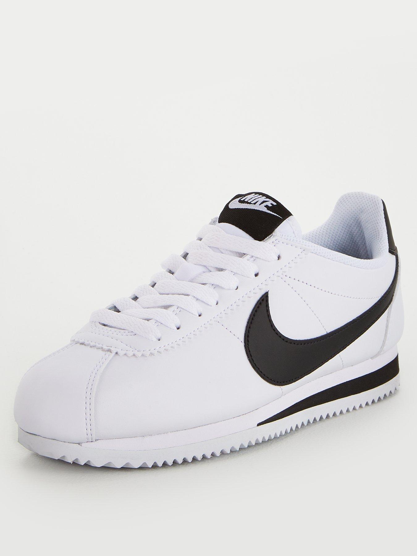 nike classic cortez white black