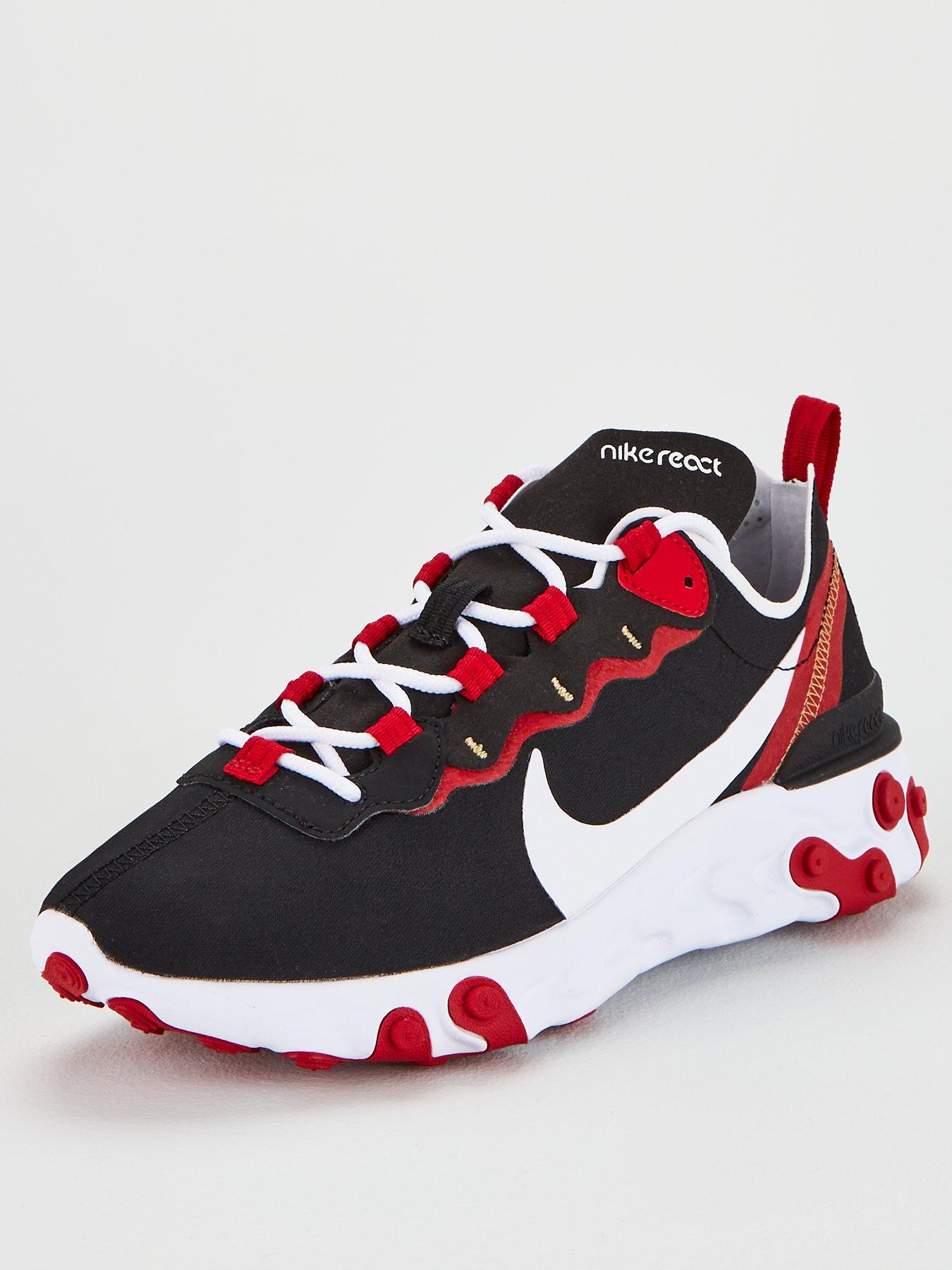 red and black nike react