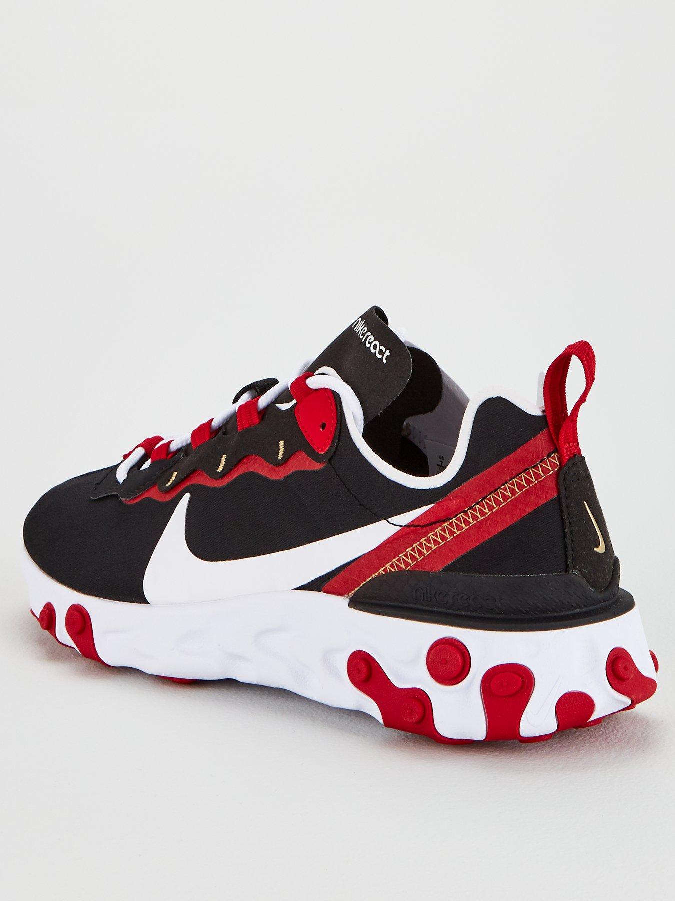 nike beige and red react element 55 trainers