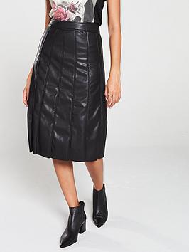 Religion Religion Faux Leather Midi Skirt - Black Picture