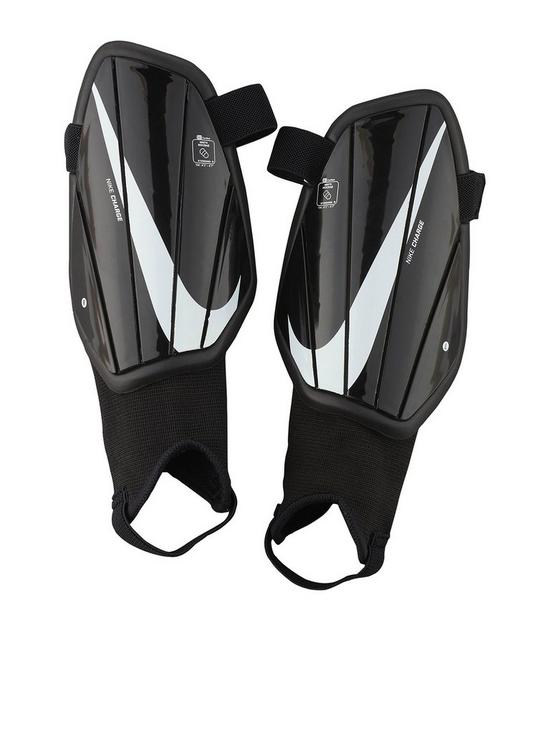 front image of nike-kids-charge-shin-guards-black