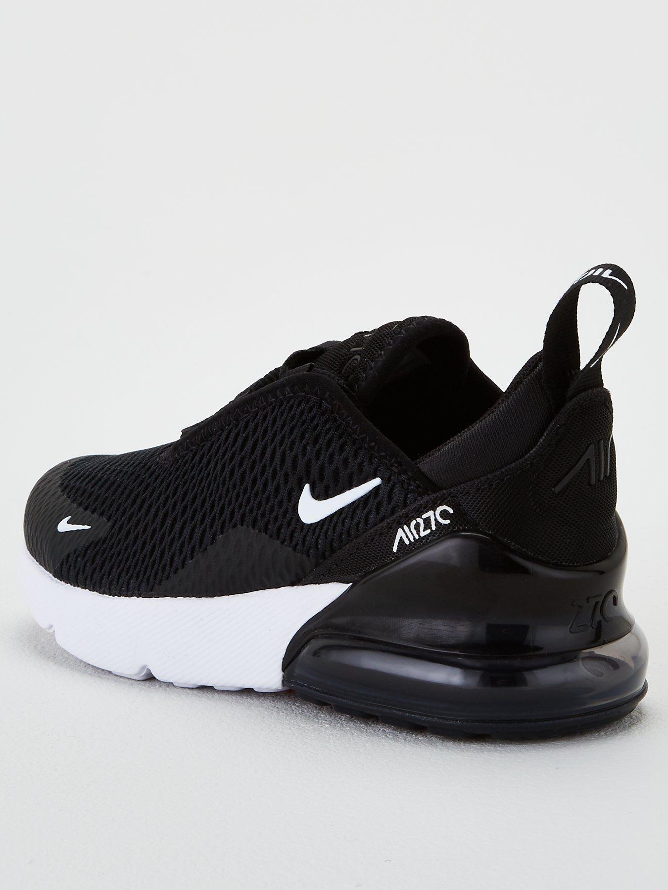 nike black & white air max 270 trainers youth