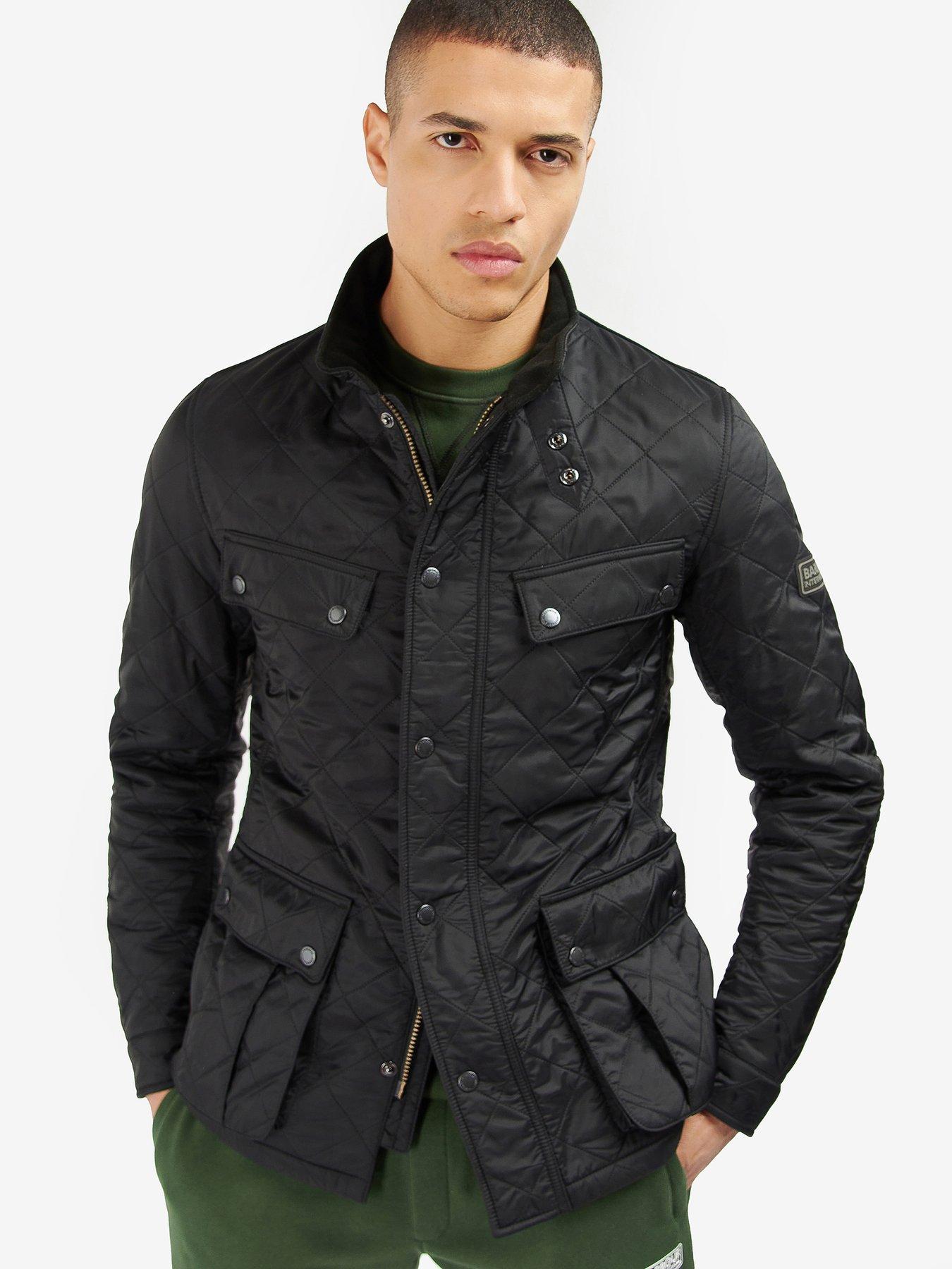 barbour international ariel polarquilt quilted jacket grey