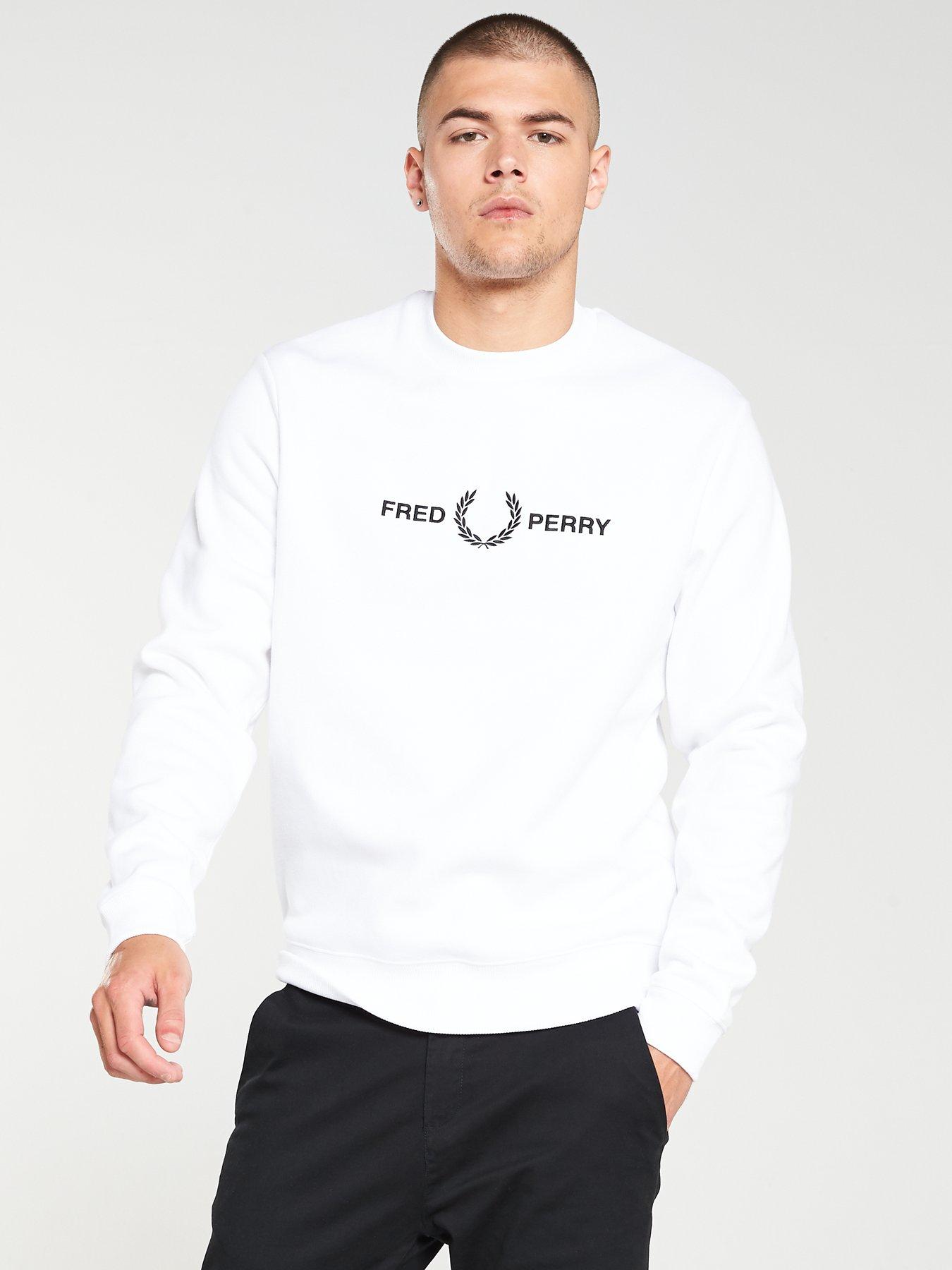 fred perry white sweatshirt