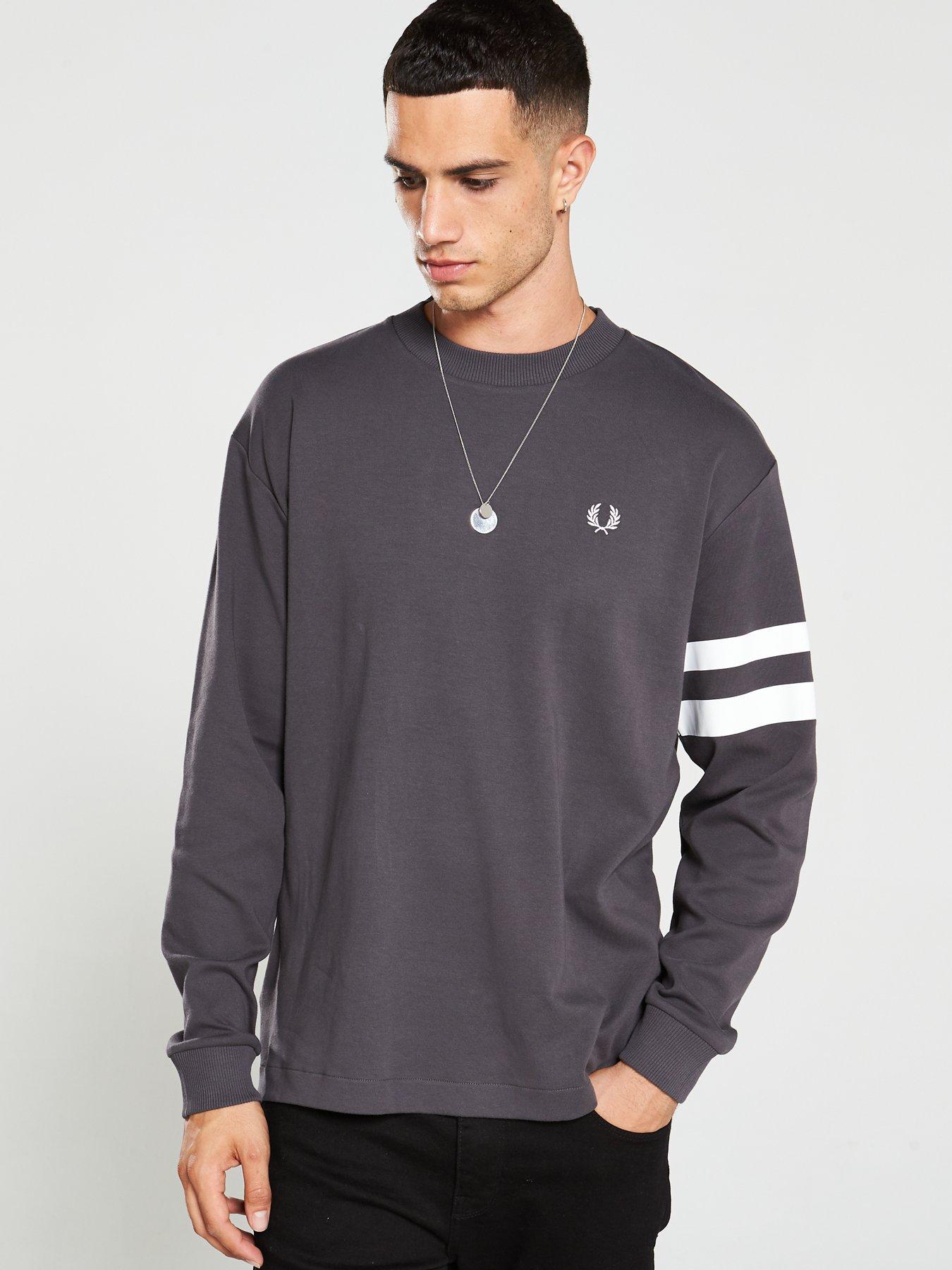 grey fred perry sweatshirt