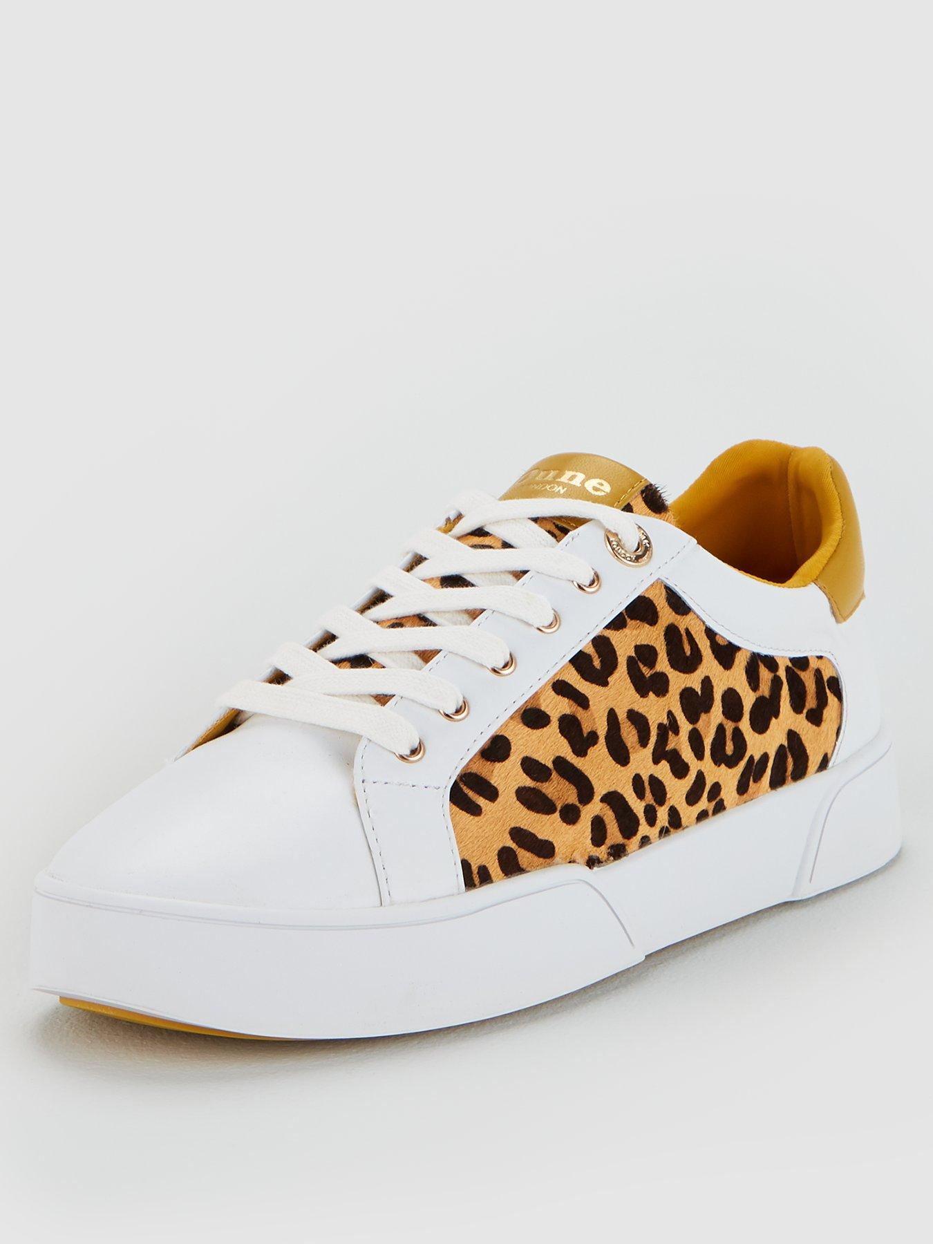 dune elsie leopard trainers