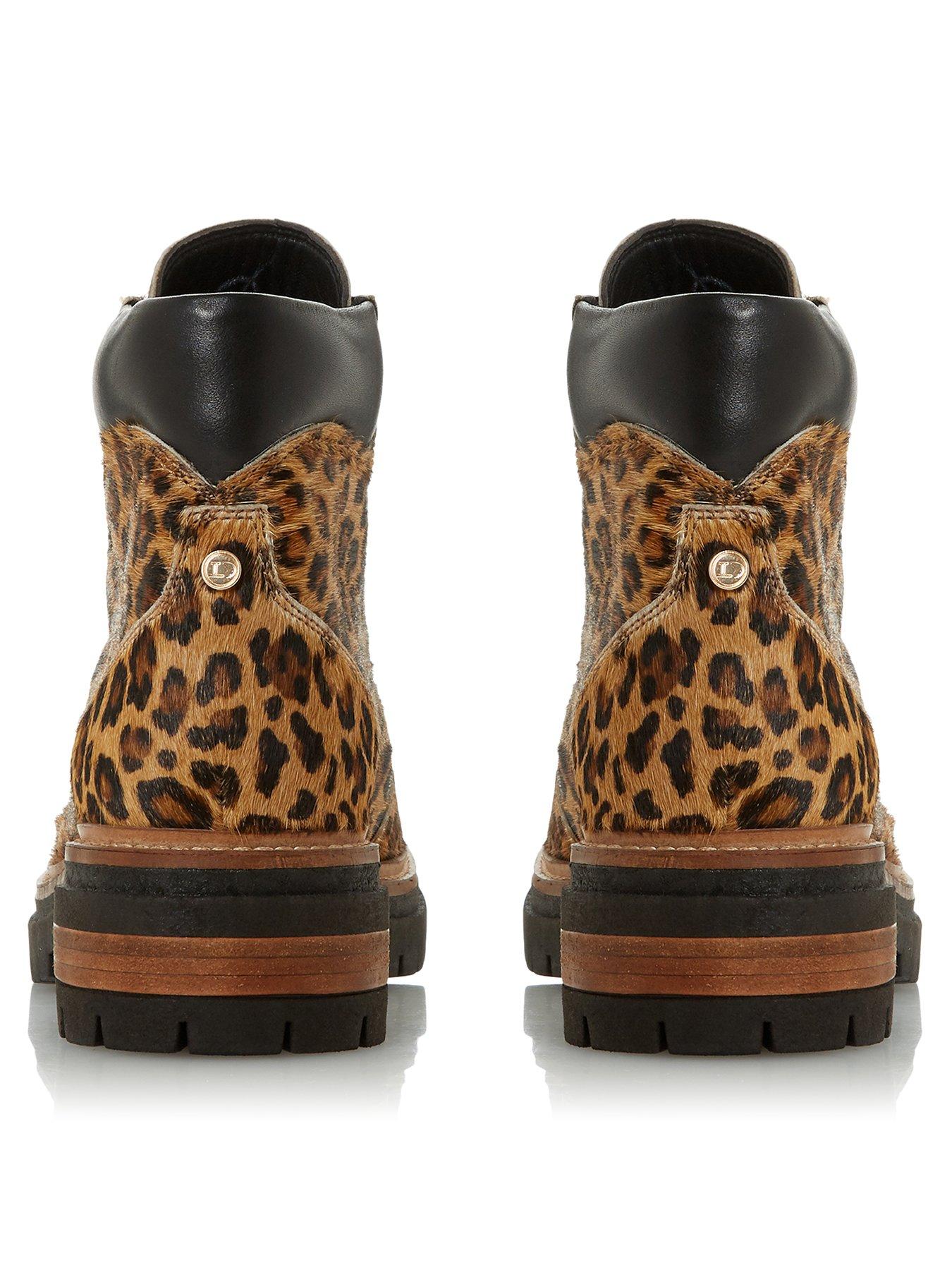 leopard print biker boots