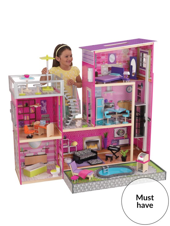 front image of kidkraft-uptown-dollhouse