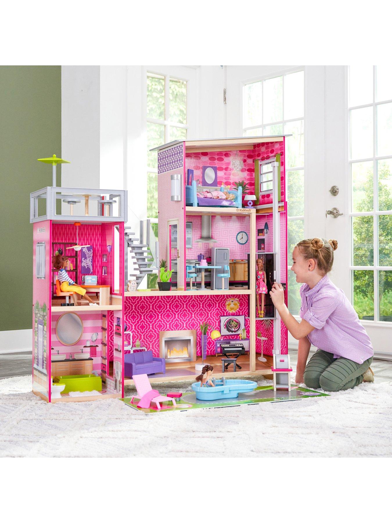 Kidkraft girl's uptown dollhouse 2024 with furniture