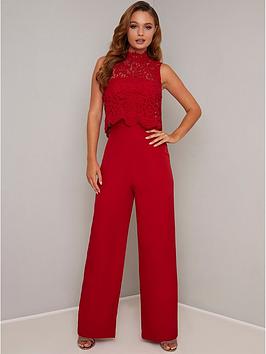 chi chi london Chi Chi London Anastasia Lace Top Jumpsuit Picture