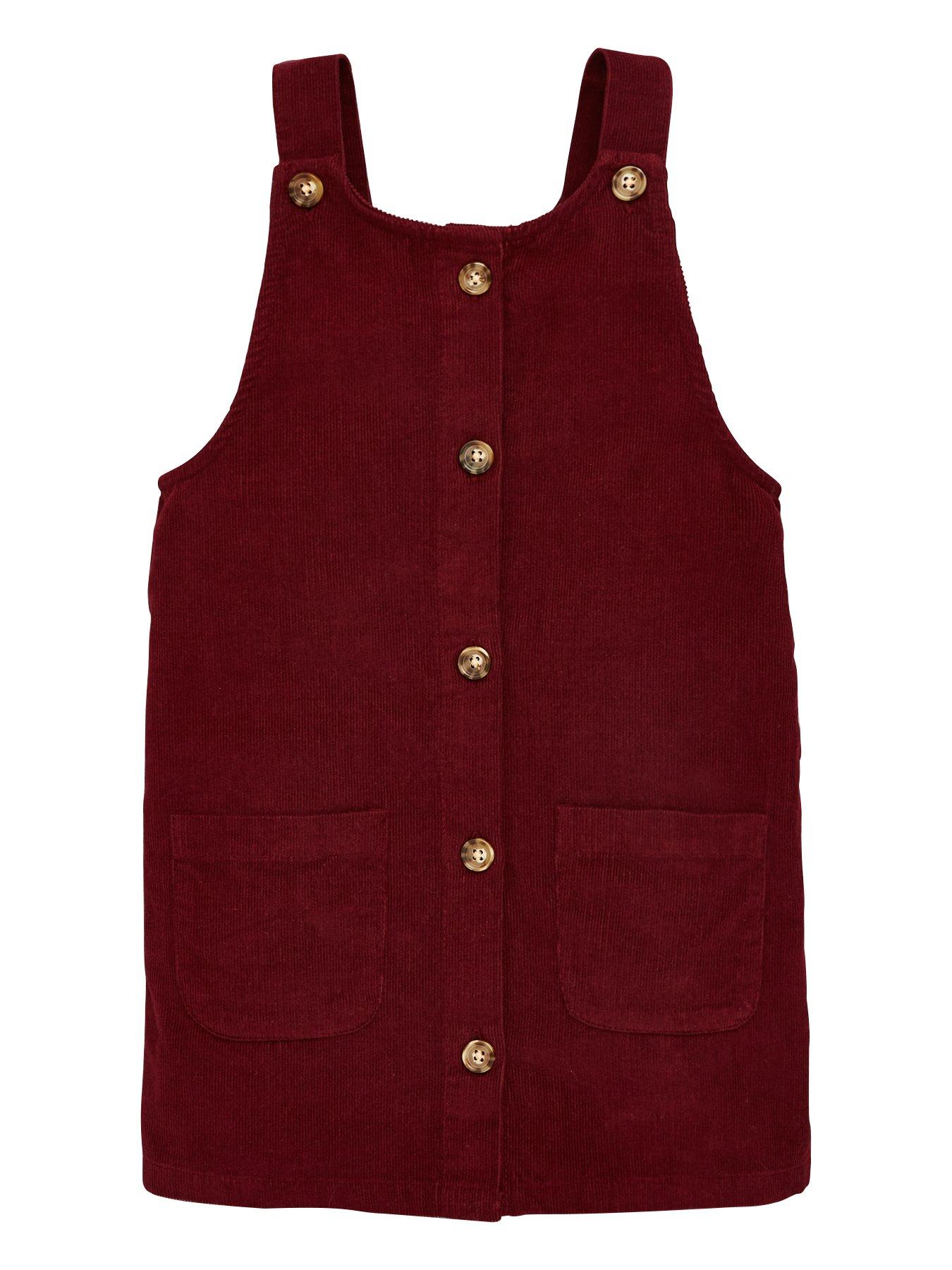 girls burgundy pinafore