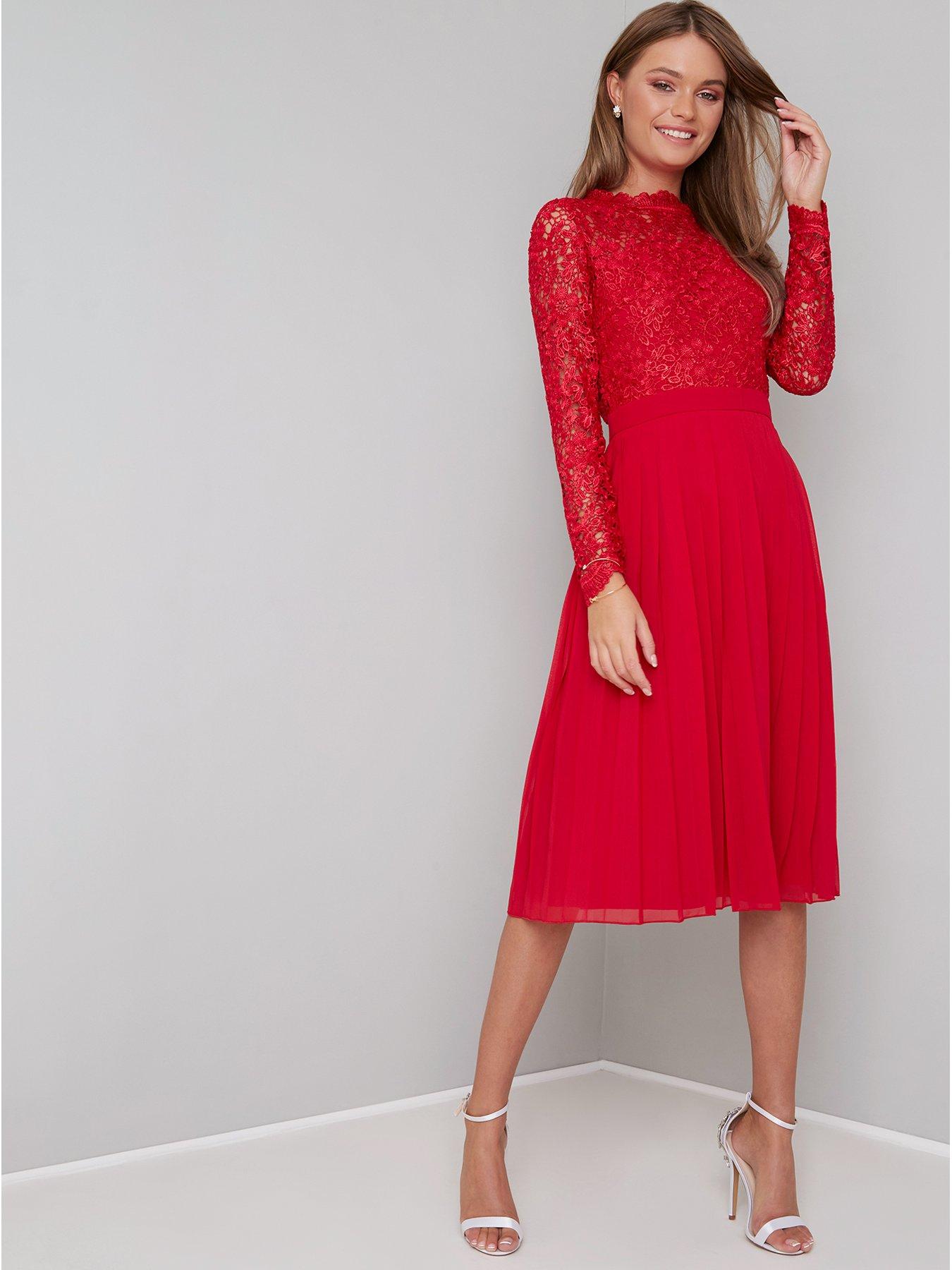 chi chi red lace dress