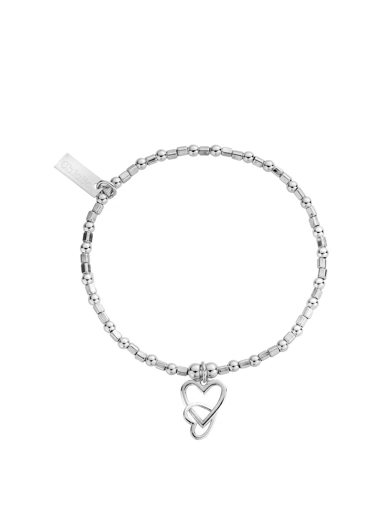 Image 1 of 3 of ChloBo Sterling Silver Interlocking Love Heart Bracelet