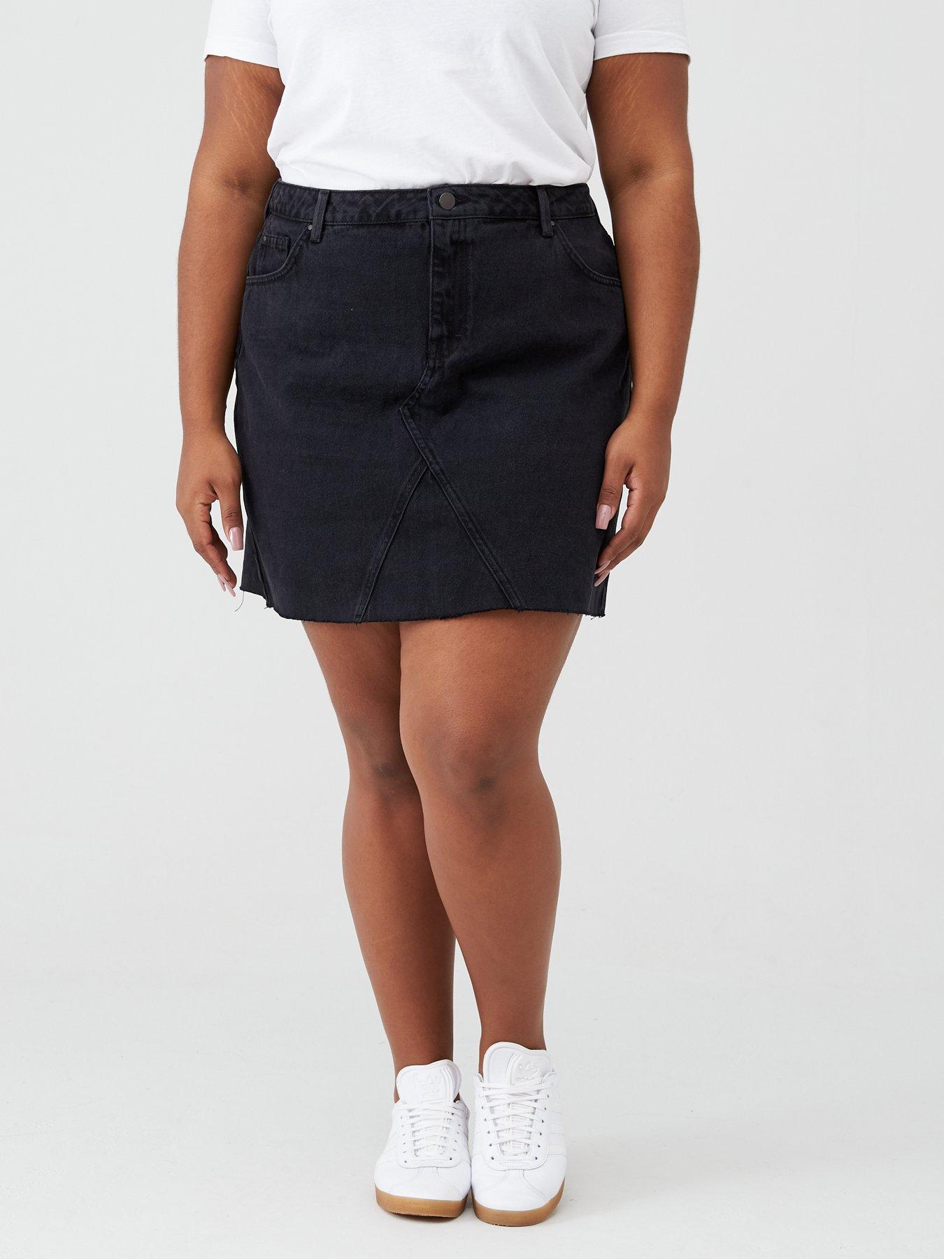 black jean skirt plus size