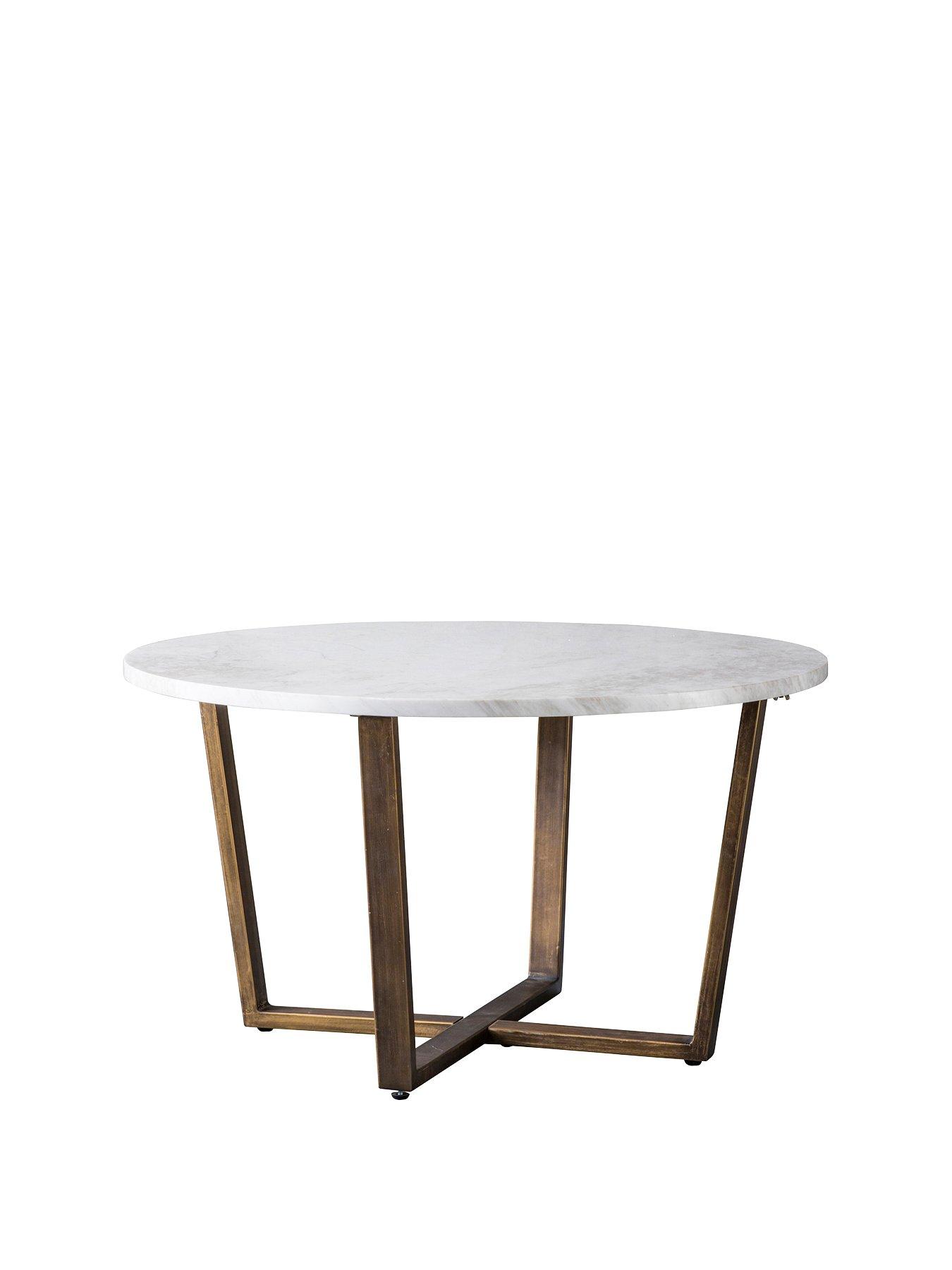 Hudson Living Cleo Round Marble Coffee Hudson Living Glass Round Side Table