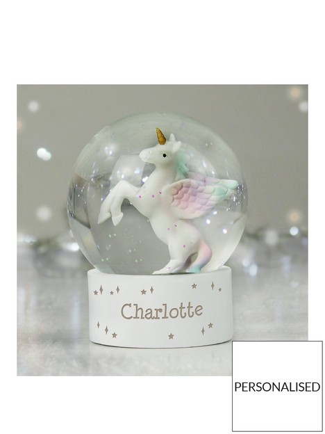 the-personalised-memento-company-personalised-unicorn-snow-globe