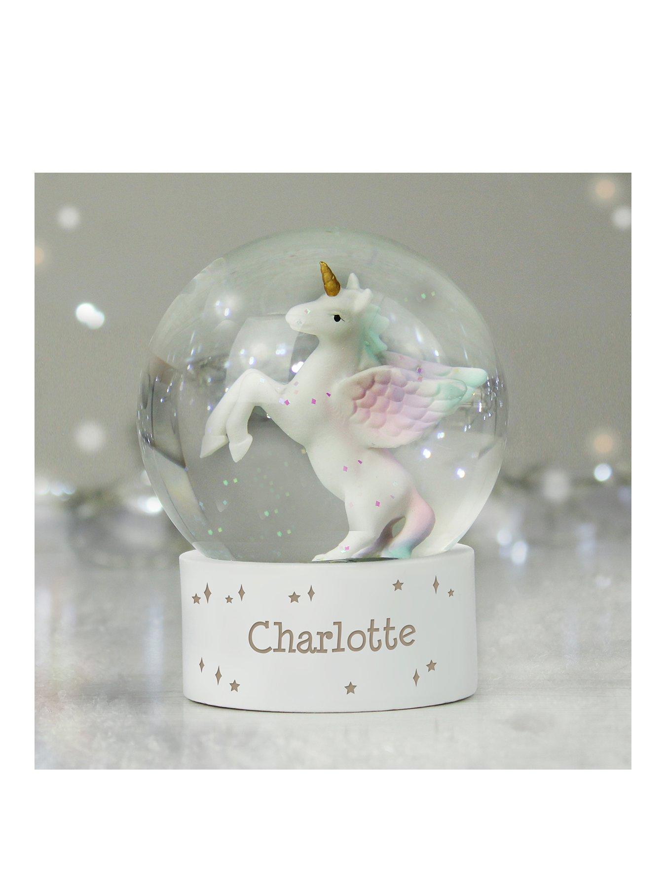 The Personalised Memento Company Personalised Unicorn Snow Globe