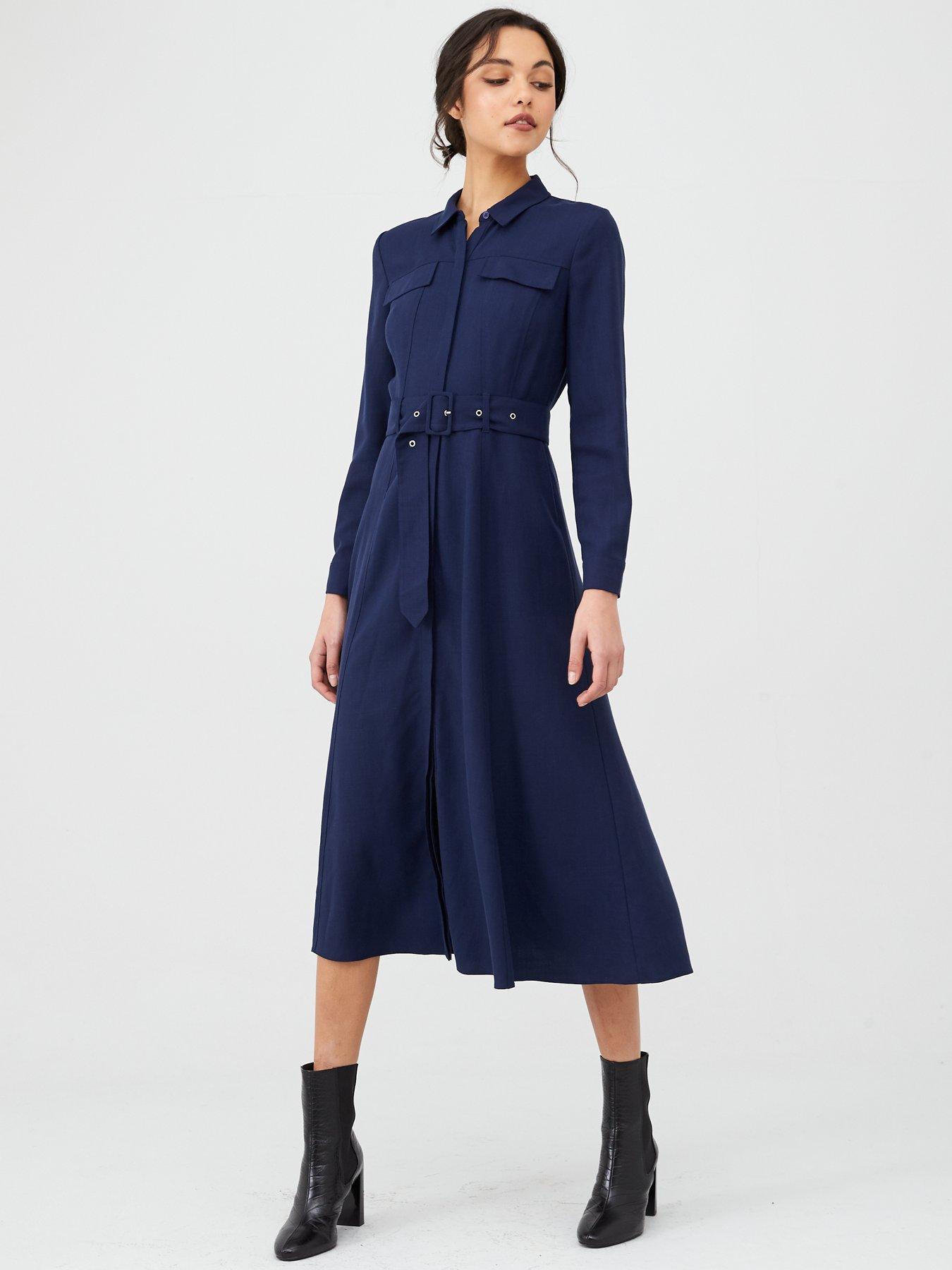 navy shirt dress