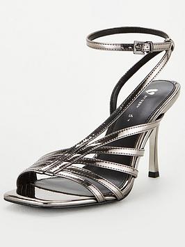V by Very V By Very Square Toe Mid Strappy Sandal - Pewter Picture