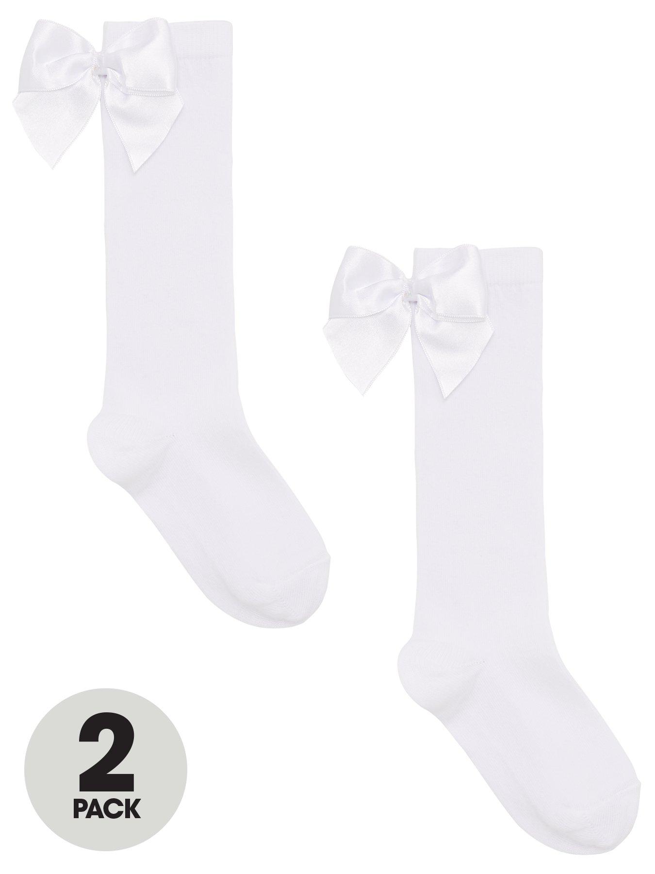 the-very-collection-girls-2-pack-big-bow-knee-high-socks-white