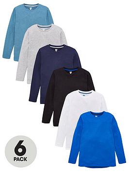 V by Very V By Very Boys 6 Pack Long Sleeve Core T-Shirts - Multi Picture