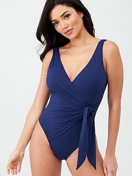 V by Very V By Very Shapewear Wrap Swimsuit - Navy Picture