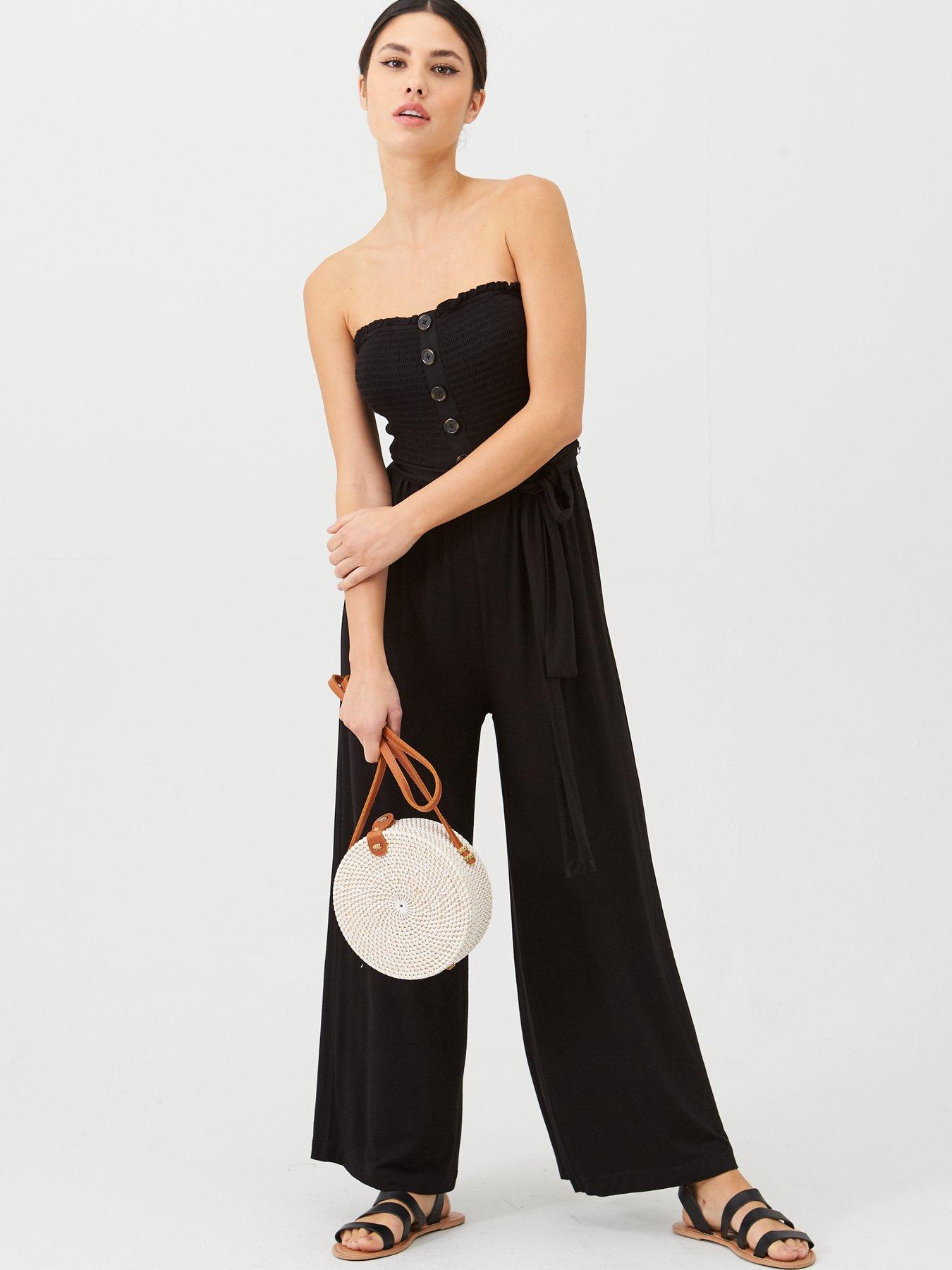 strapless beach jumpsuit