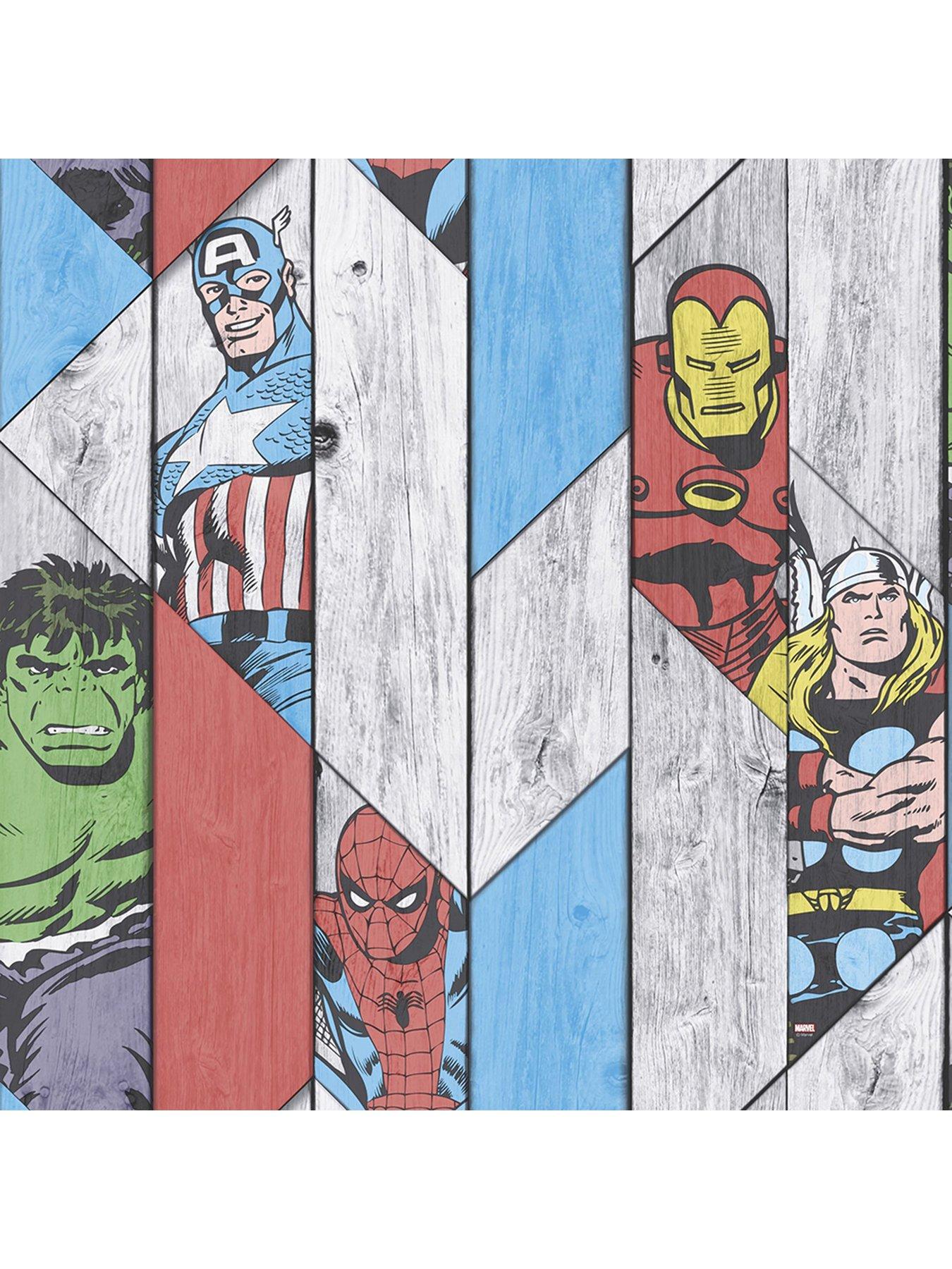 Image 2 of 3 of Marvel Kids&nbsp;Wood Panel Wallpaper