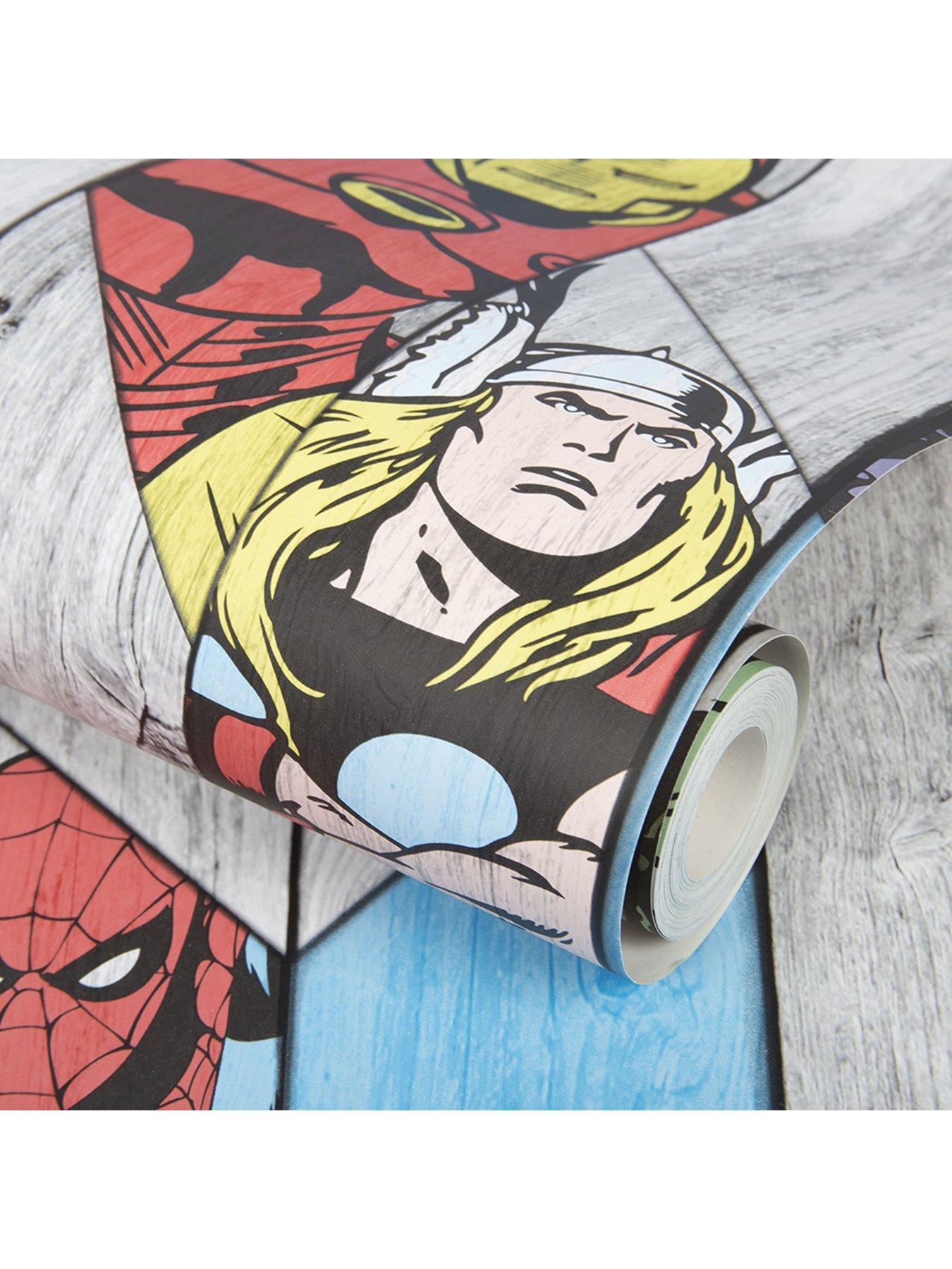 Image 3 of 3 of Marvel Kids&nbsp;Wood Panel Wallpaper