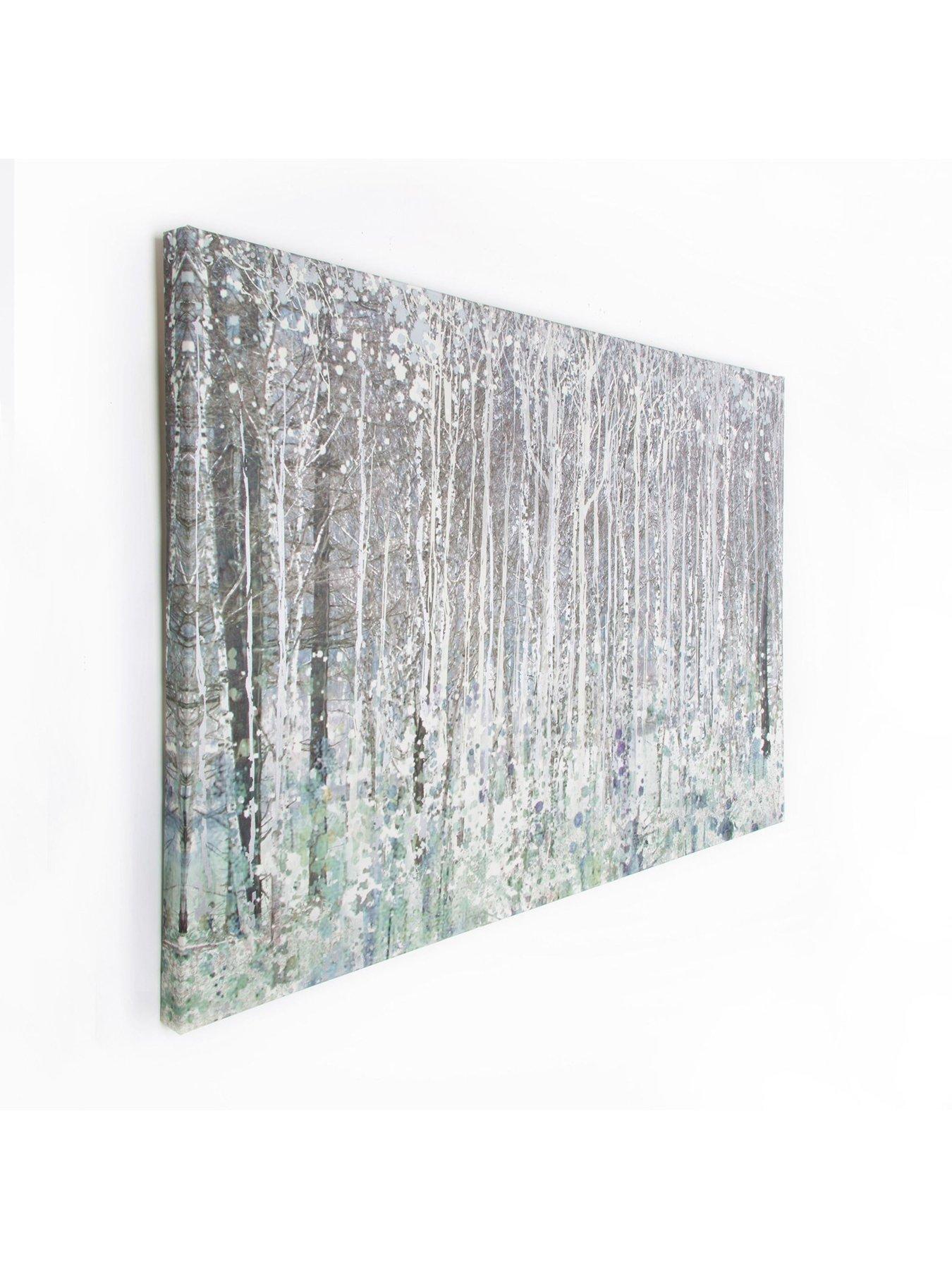  image of art-for-the-home-watercolour-woods-canvas-with-metallic-detailing
