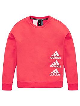 Adidas   Girls Crew Sweatshirt - Pink
