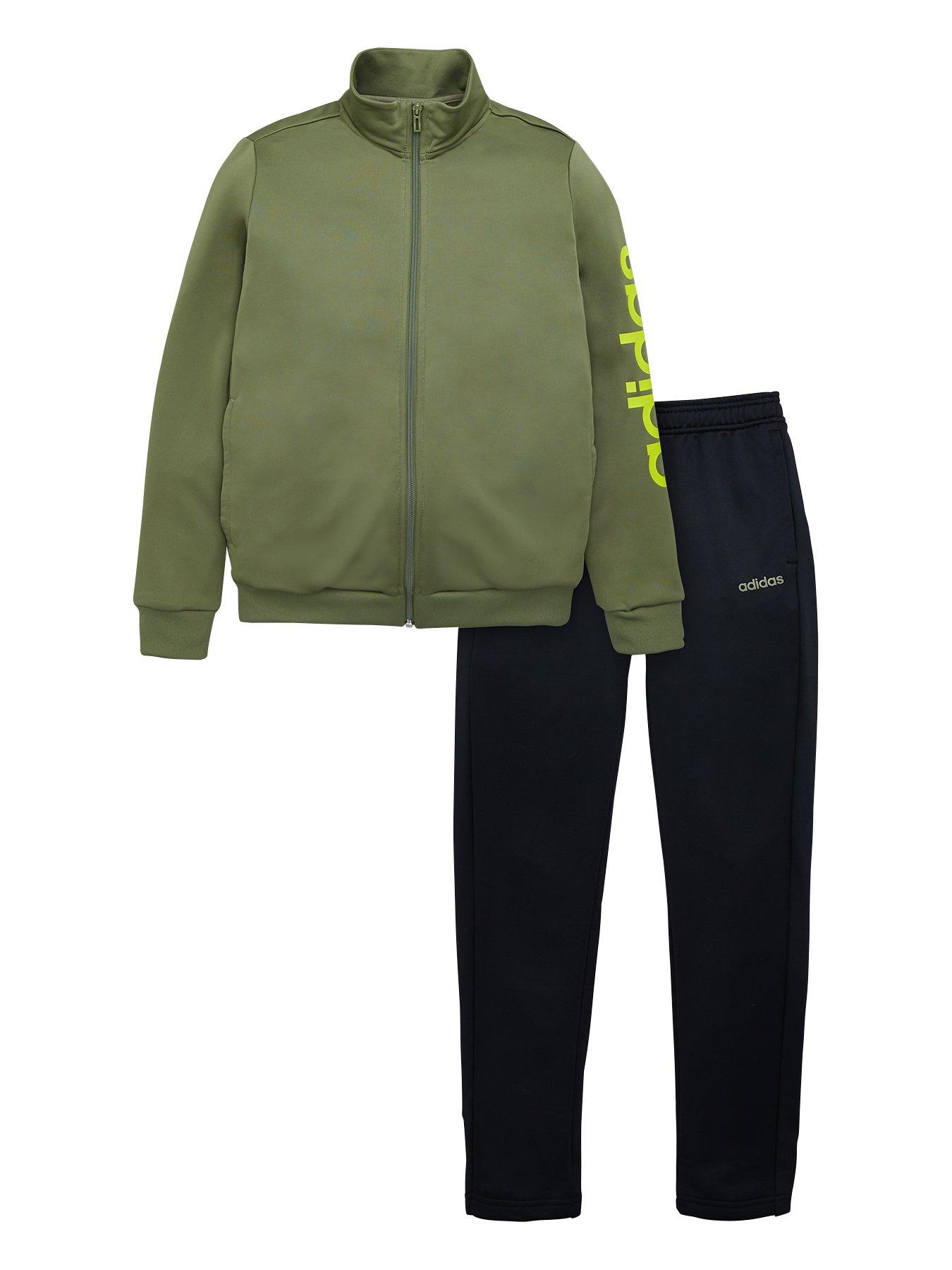 boys green adidas tracksuit