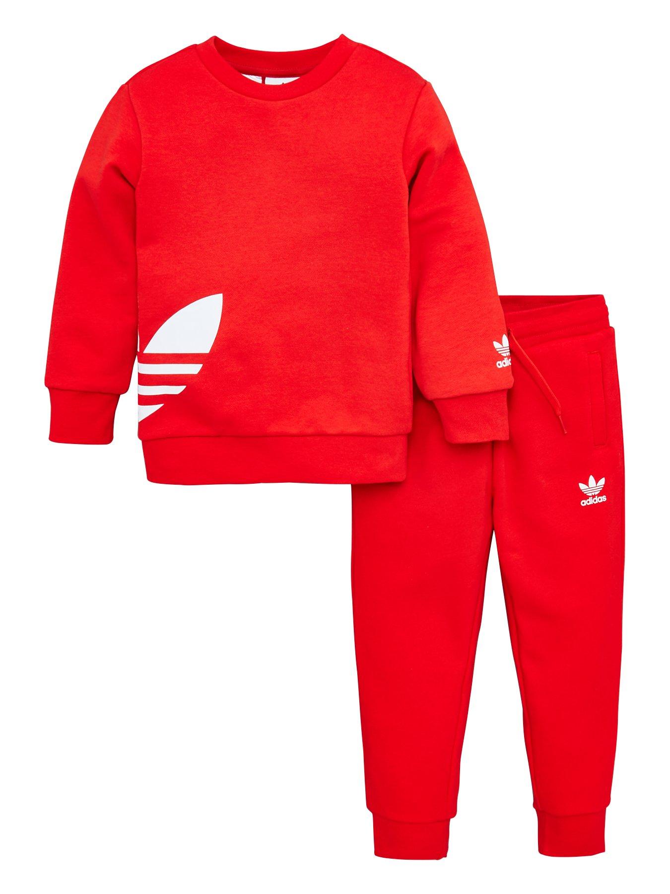 childrens red adidas tracksuit