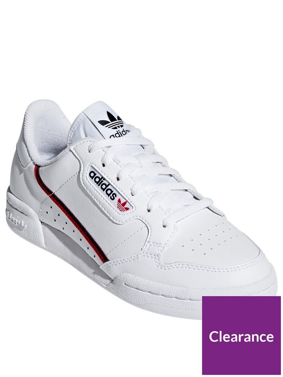 front image of adidas-originals-unisex-junior-continental-80-trainers-white