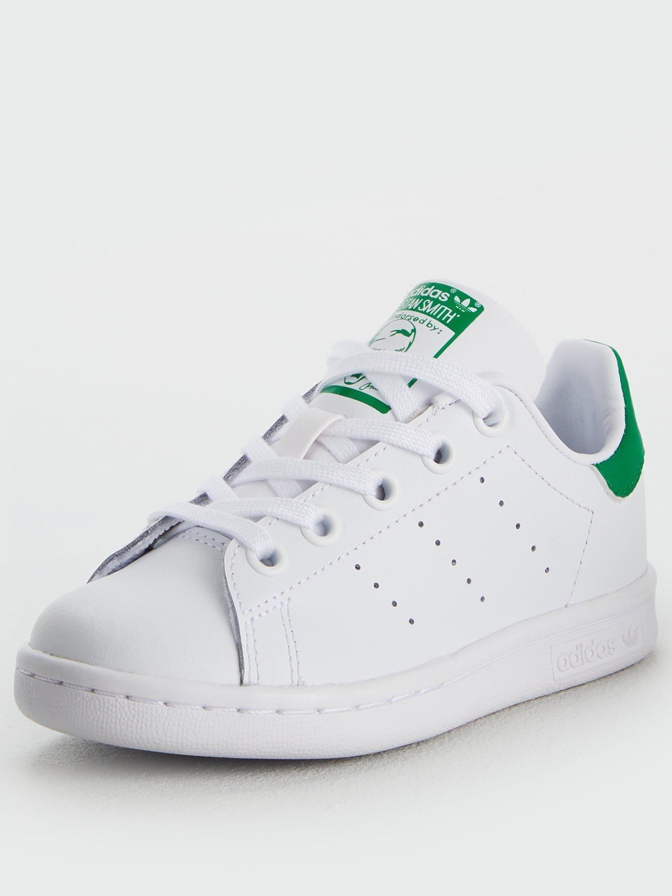 adidas kids' stan smith trainers - white/pink