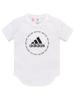 Adidas   Childrens Bold Short Sleeve T-Shirt - White