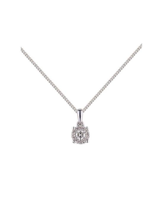 front image of love-diamond-9ct-white-gold-12pt-diamond-solitaire-pendant-necklace