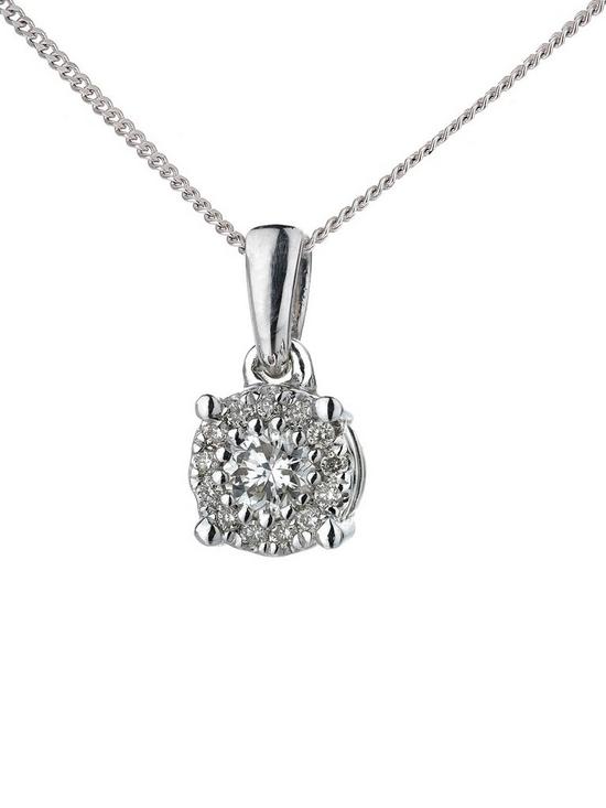 back image of love-diamond-9ct-white-gold-12pt-diamond-solitaire-pendant-necklace