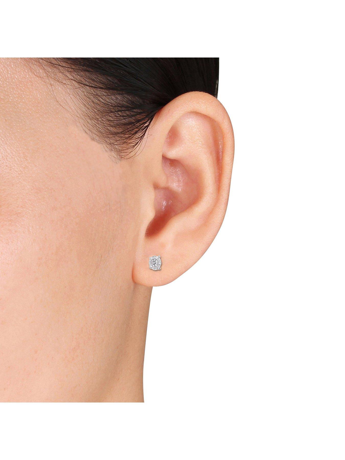 Image 2 of 6 of Love DIAMOND White Gold 18pt Diamond Solitaire Stud Earrings