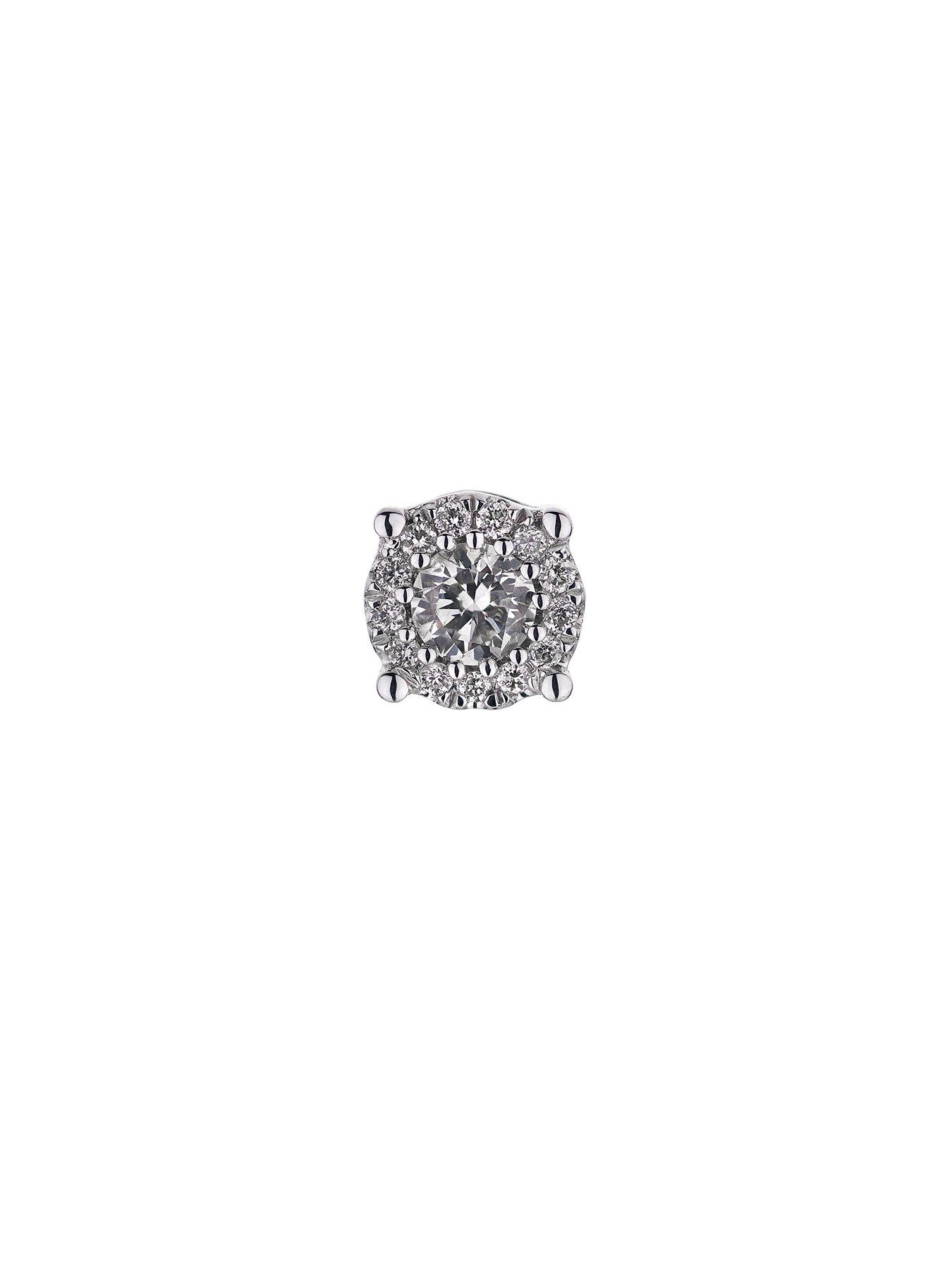 Image 3 of 6 of Love DIAMOND White Gold 18pt Diamond Solitaire Stud Earrings