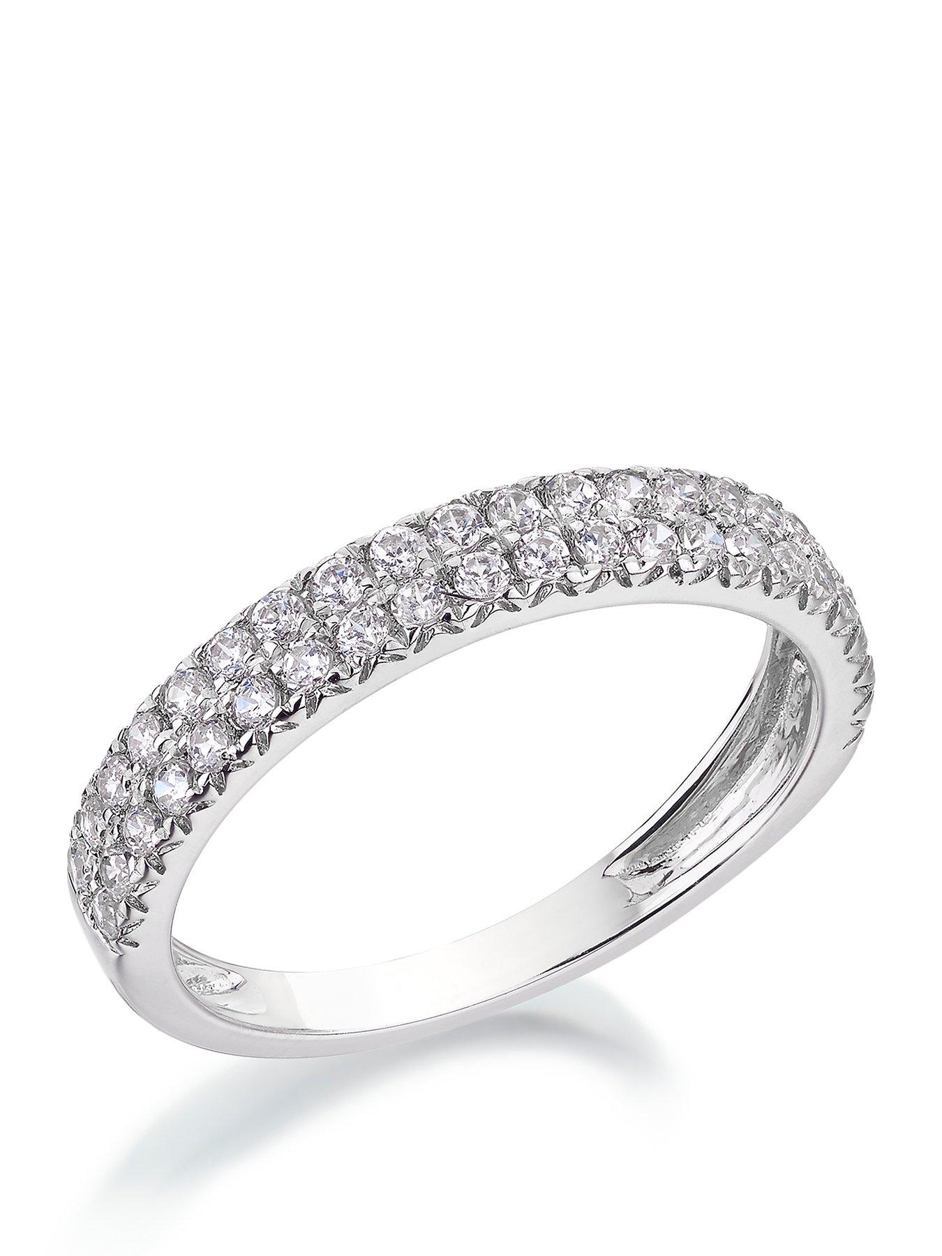 Image 1 of 6 of Love DIAMOND 9Ct White Gold Diamond Double Set Ring