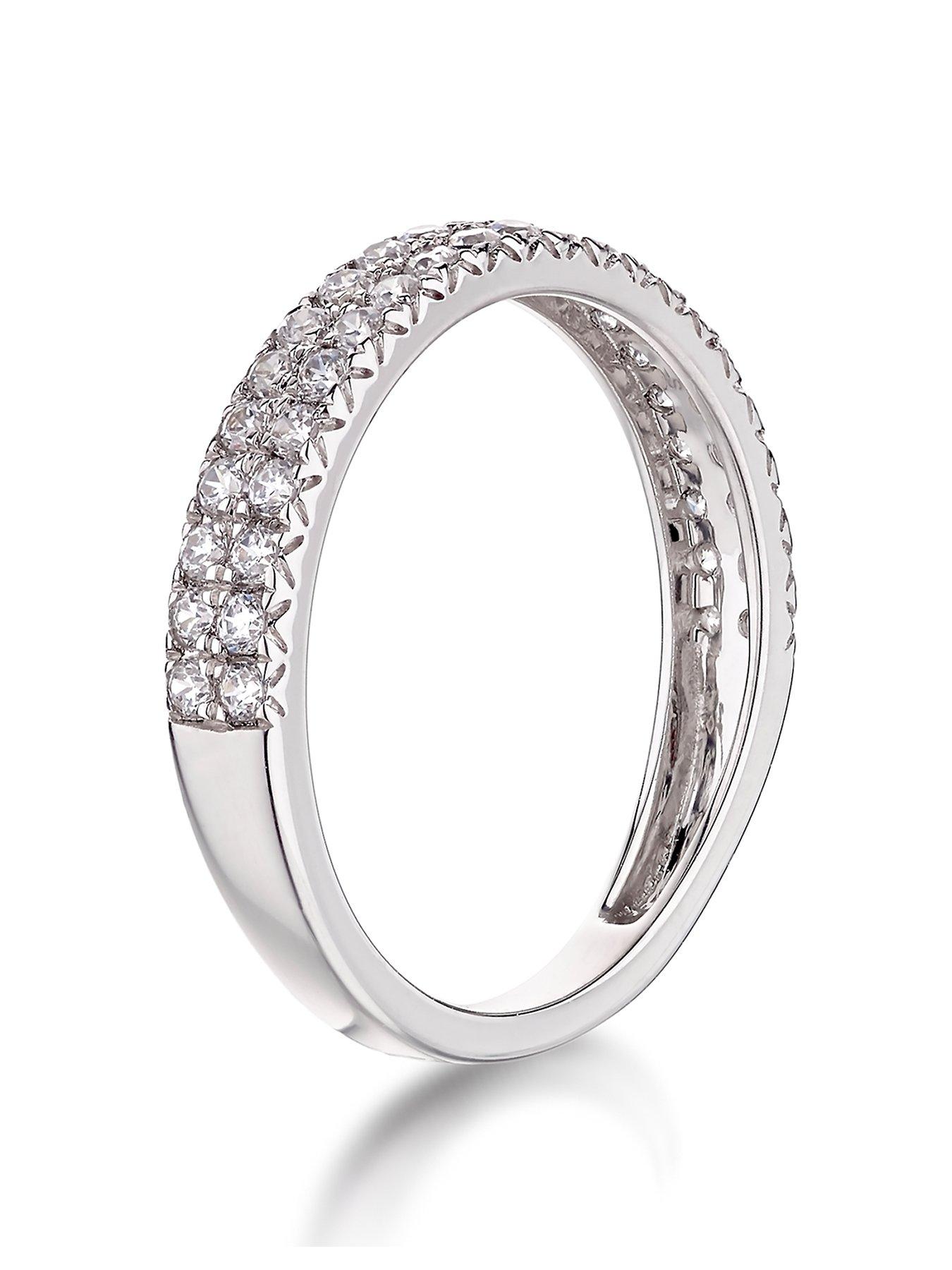 Image 2 of 6 of Love DIAMOND 9ct White Gold 1/2 Carat Diamond Double Row Eternity Ring